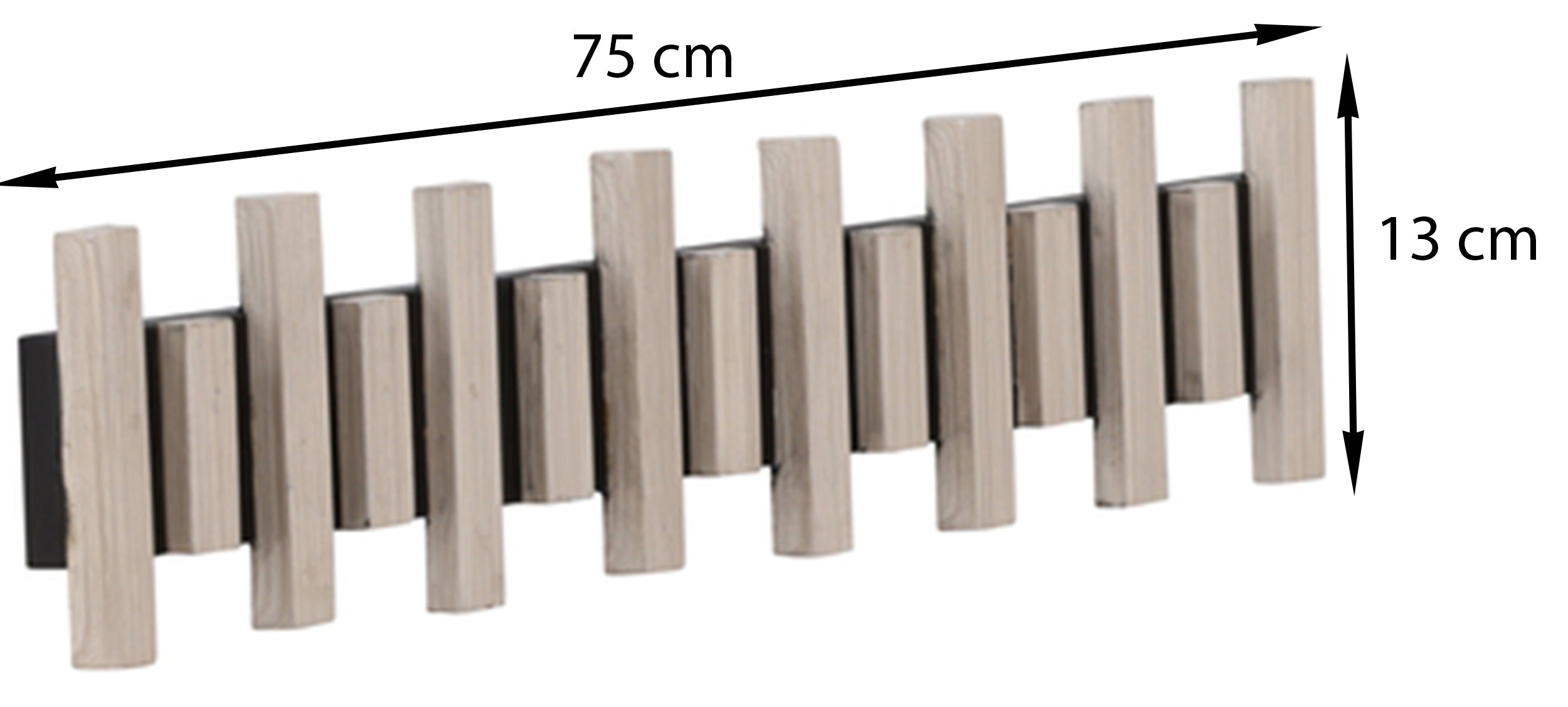 Wieszak ścienny Nimes 75 cm bielony
