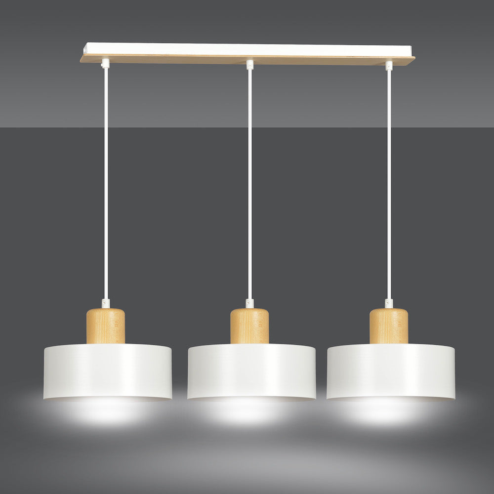 Lampa wisząca Torie x3 80 cm biała