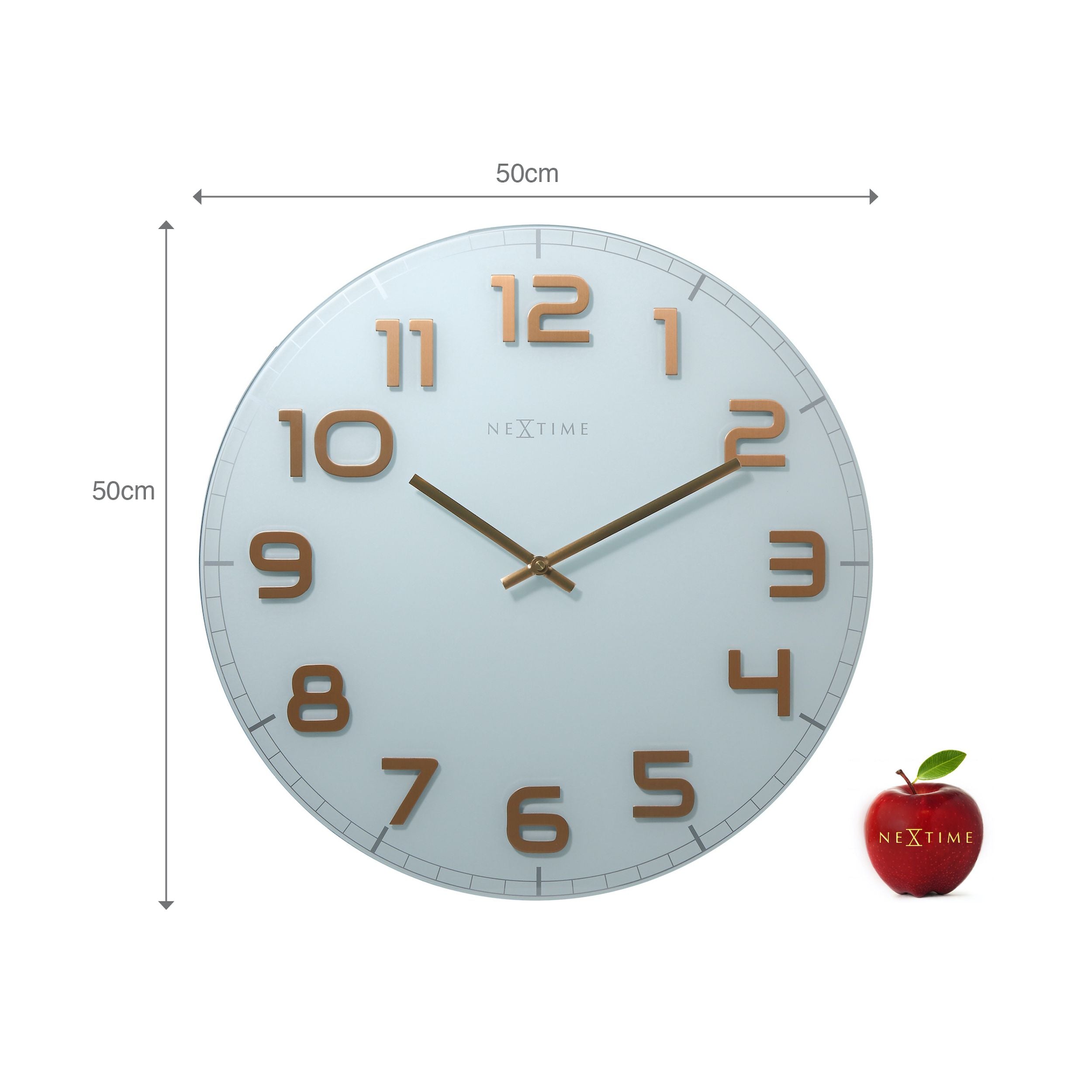 Zegar ścienny Classy 50 cm biało-miedziany
