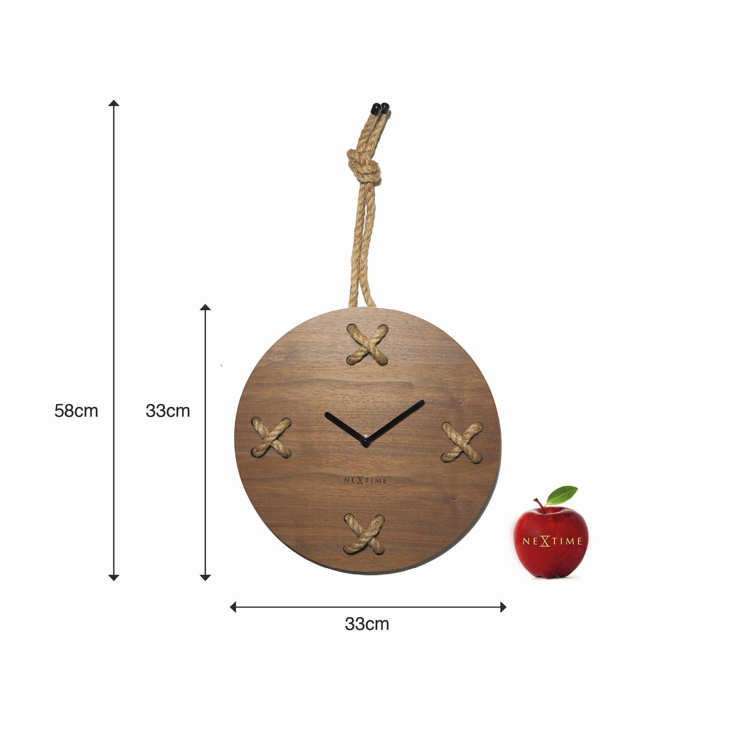 Zegar ścienny Stich 32 cm brązowy