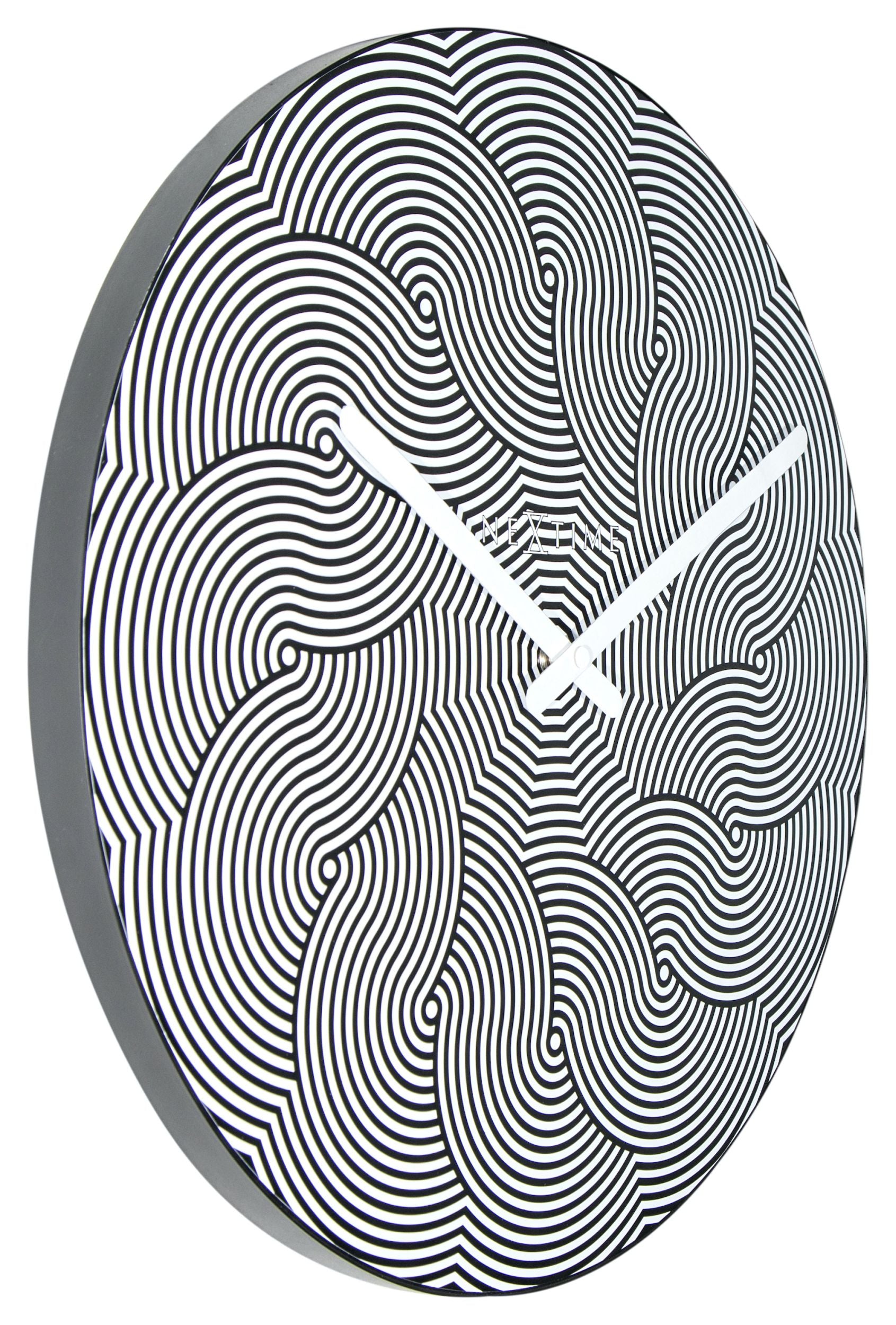 Zegar ścienny Waves 40 cm biało-czarny