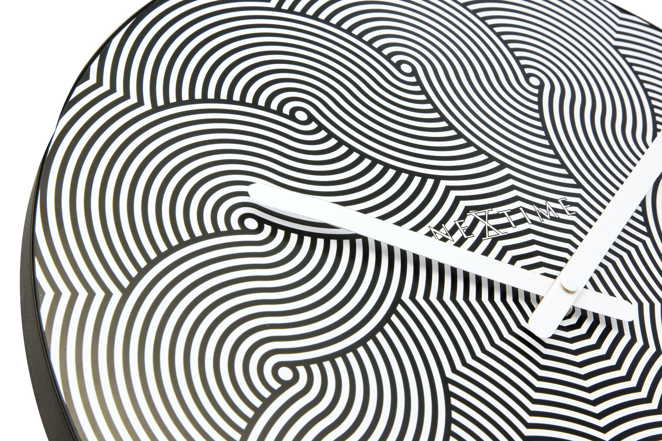 Zegar ścienny Waves 40 cm biało-czarny