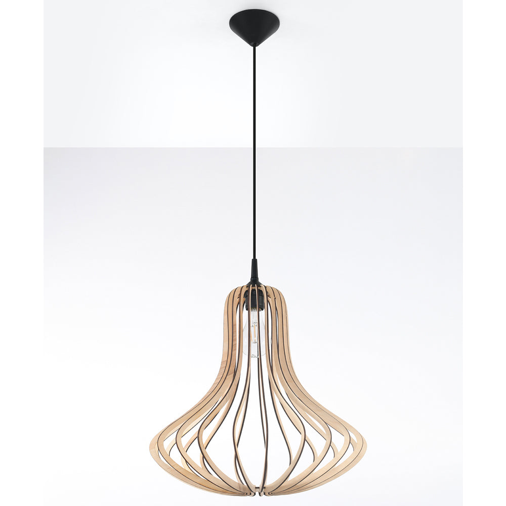 Lampa wisząca Epella drewniana średnica 41 cm