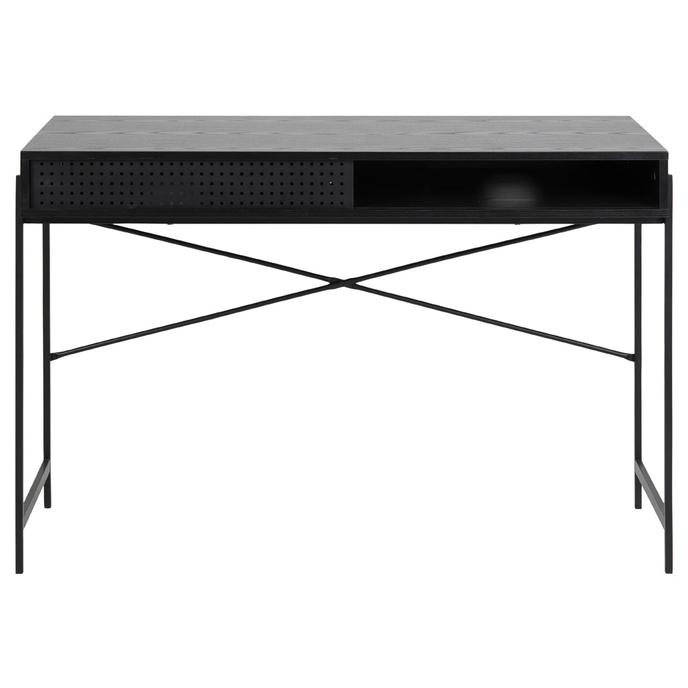 Biurko industrialne Duffman 110x50 cm ze schowkiem pod blatem