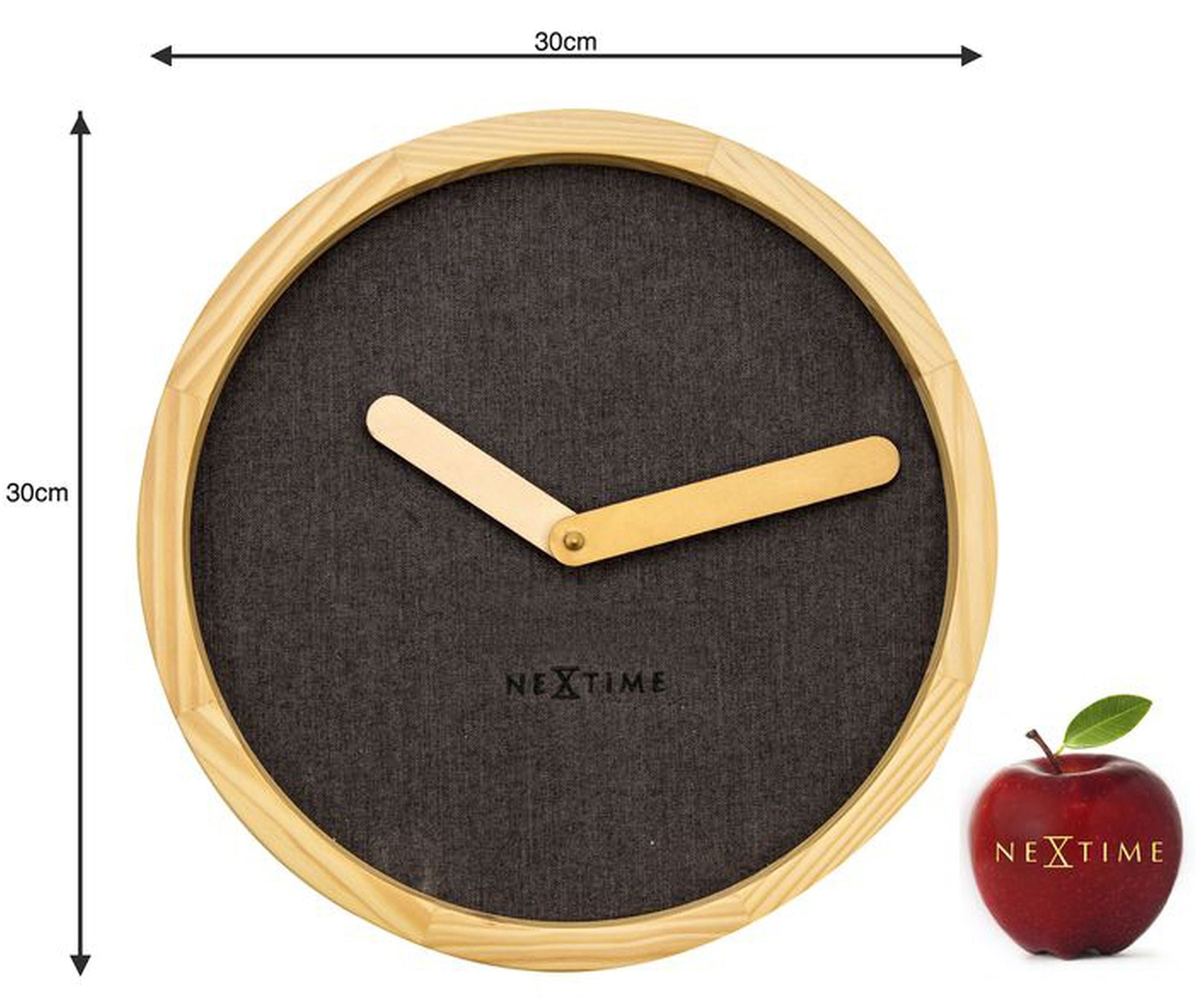 Zegar ścienny Calm średnica 30 cm brązowy