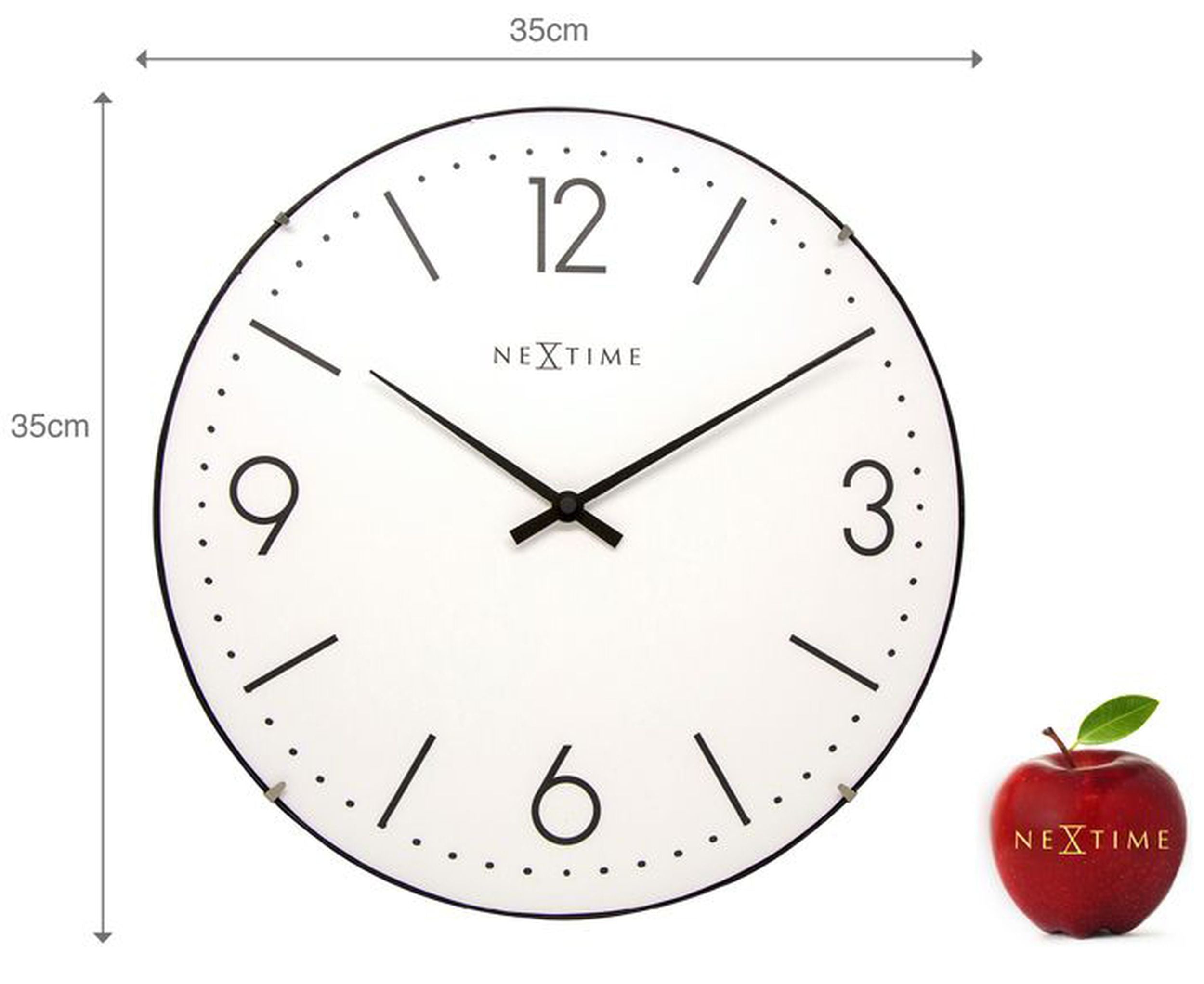 Zegar ścienny Basic Dome średnica 35 cm biały