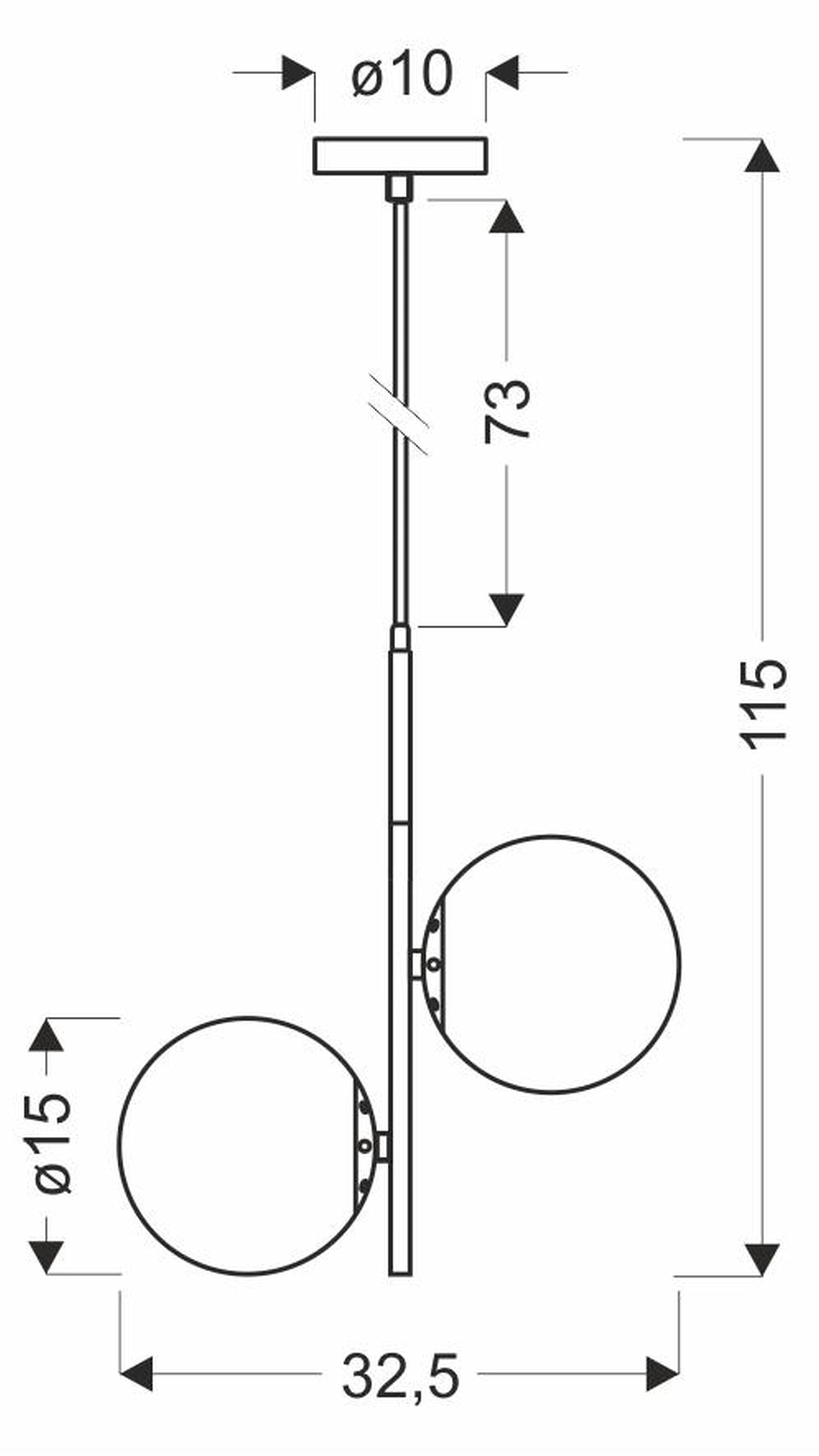Lampa wisząca Duo x2 czarno-złota z białymi kloszami