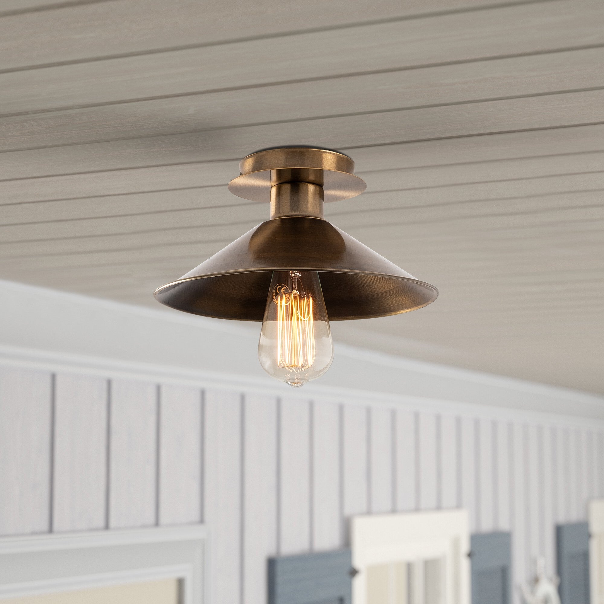 Lampa wisząca Staice kapelusz średnica 24cm vintage