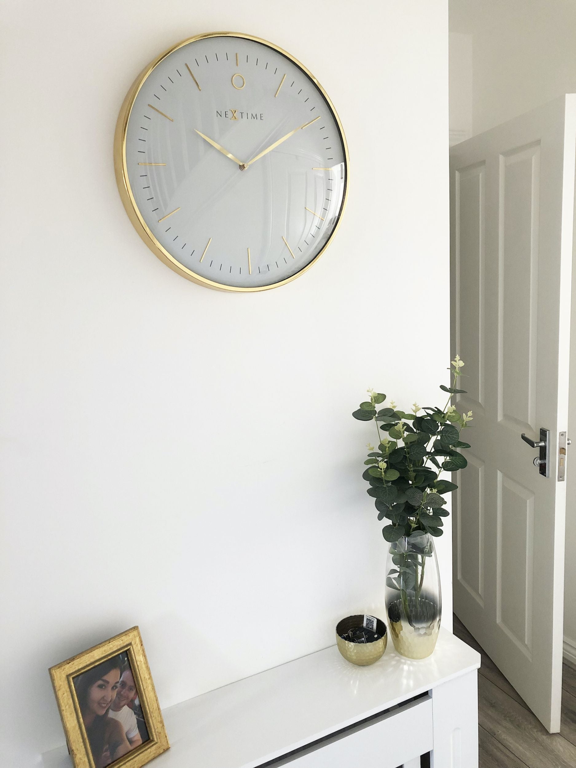 Zegar ścienny Glamour 40 cm biało-złoty