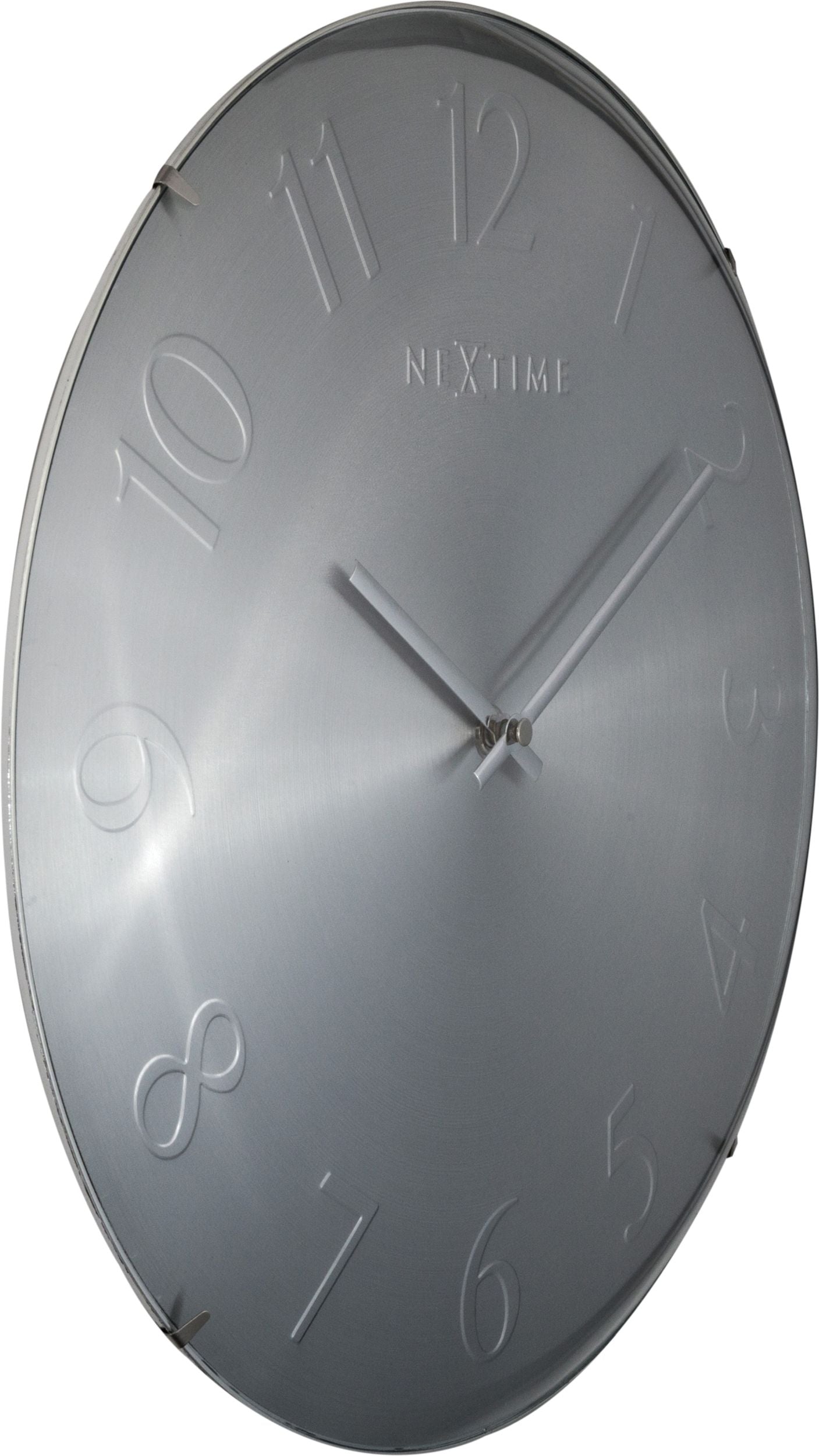 Zegar ścienny Elegant Dome 35 cm srebrny