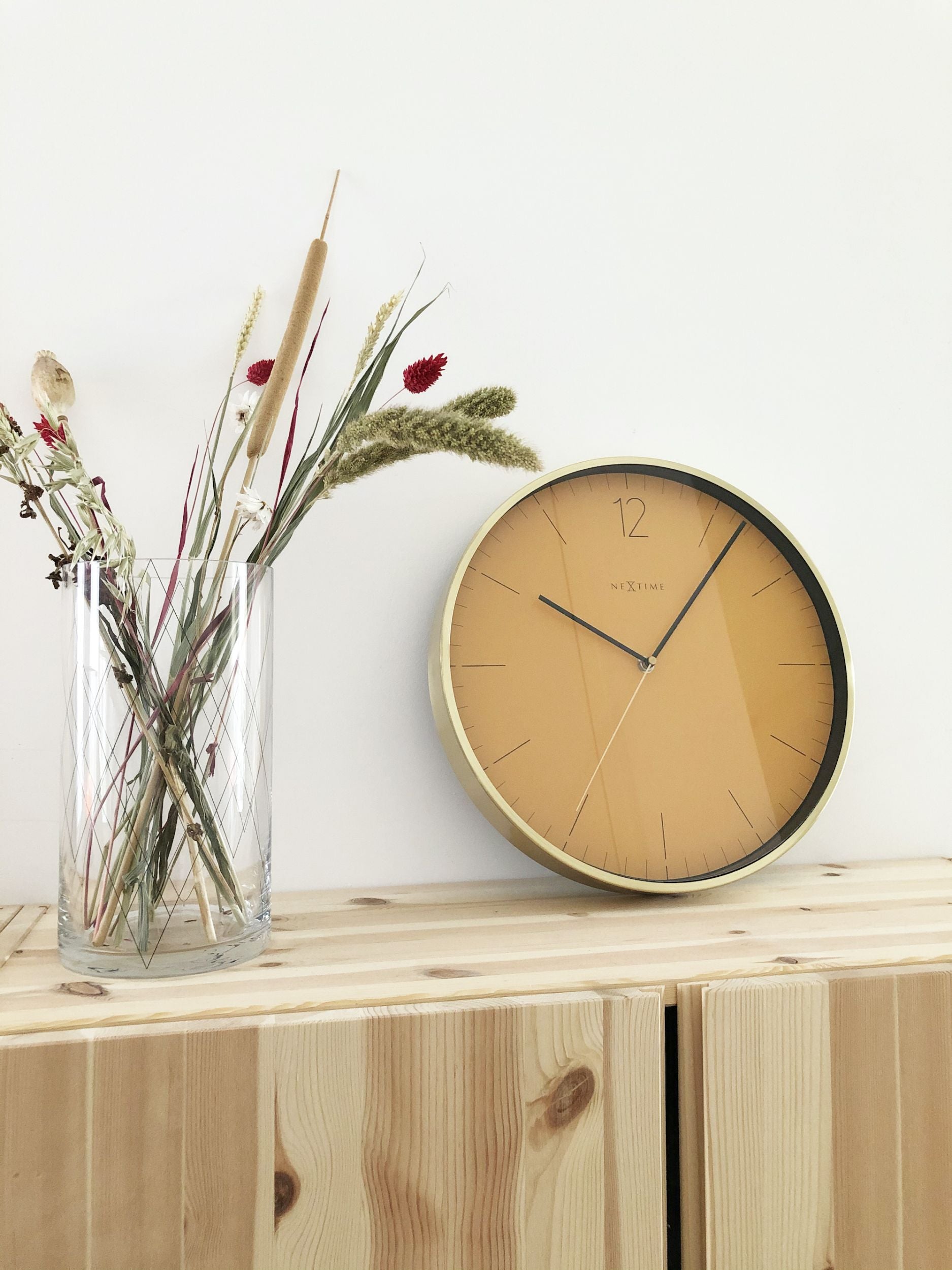 Zegar ścienny Essential 34 cm pomarańczowo-złoty
