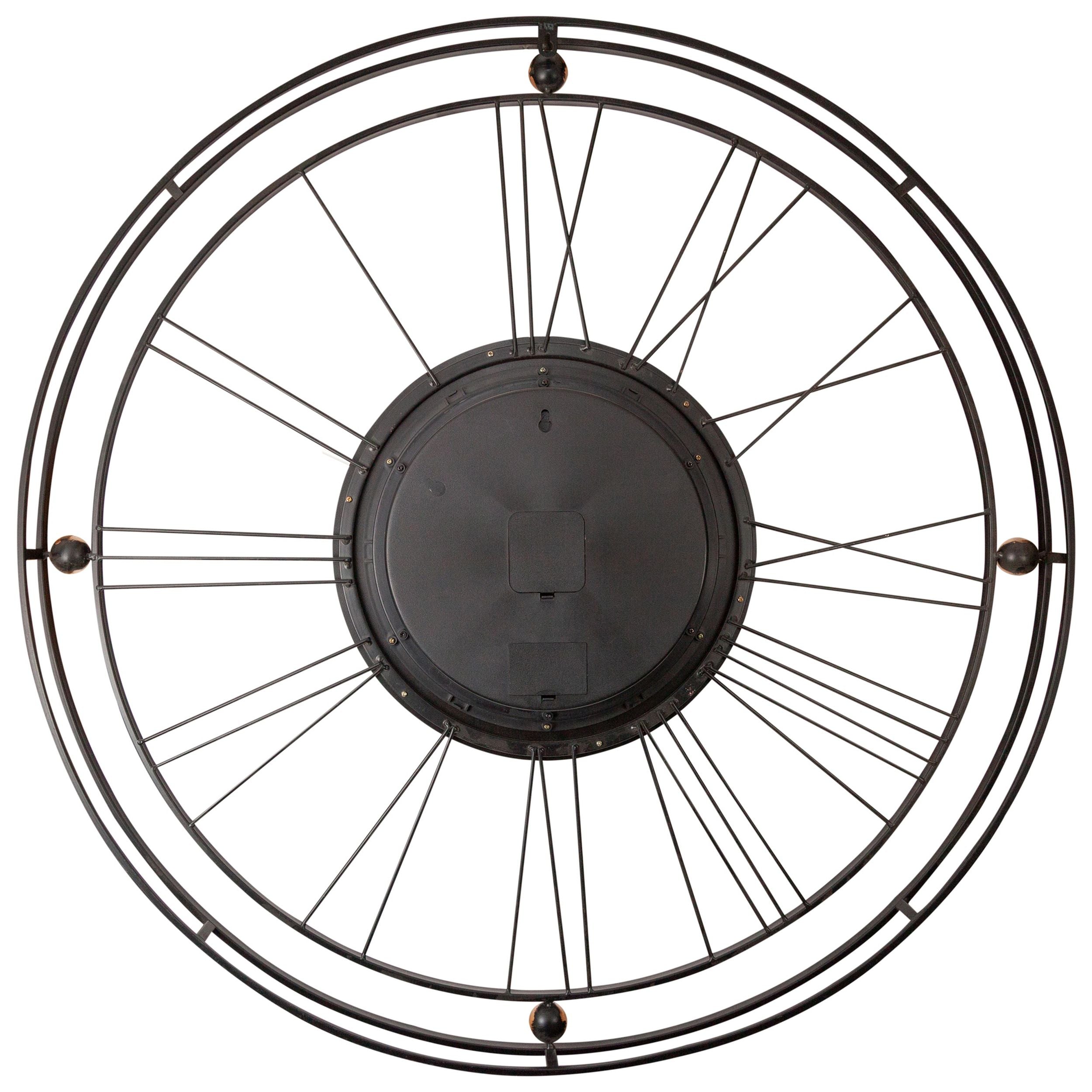 Zegar ścienny Roman Gear 90 cm czarno-złoty