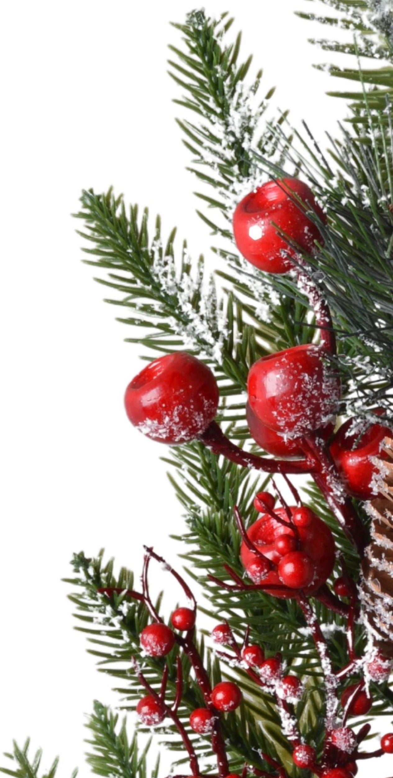 Dekoracja świąteczna Gałązka sosnowa z szyszkami i owocami