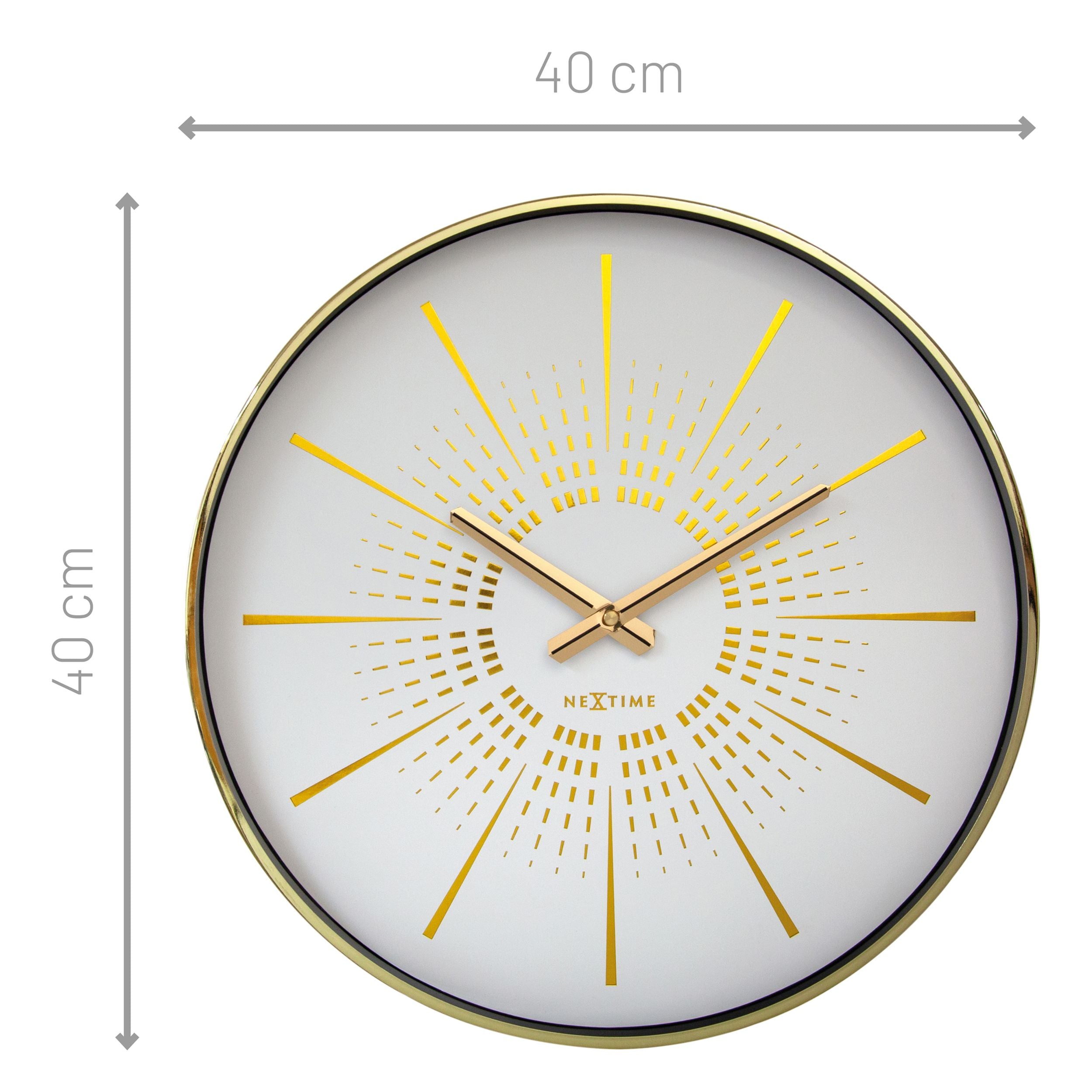 Zegar ścienny Excentric 40 cm biało-złoty
