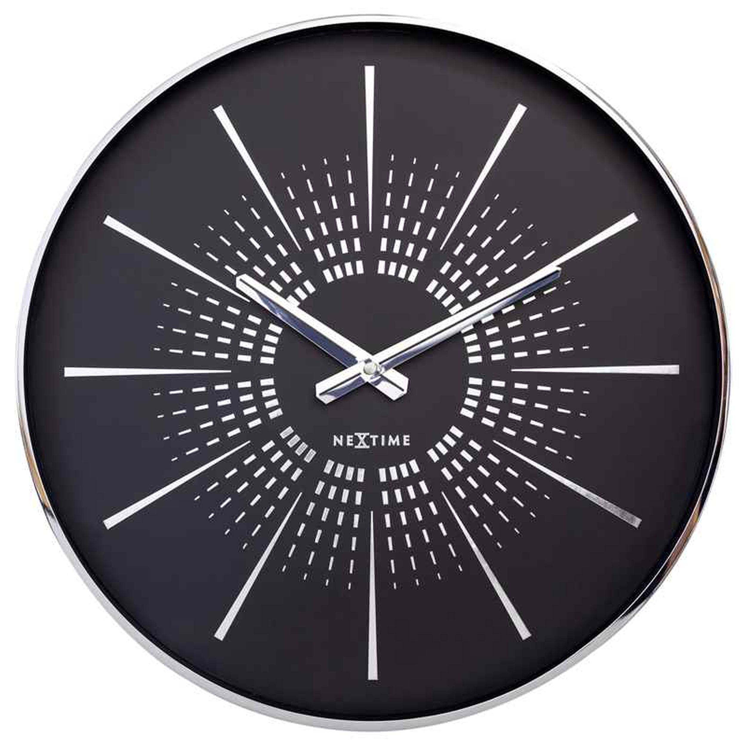 Zegar ścienny Excentric 40 cm czarno-srebrny