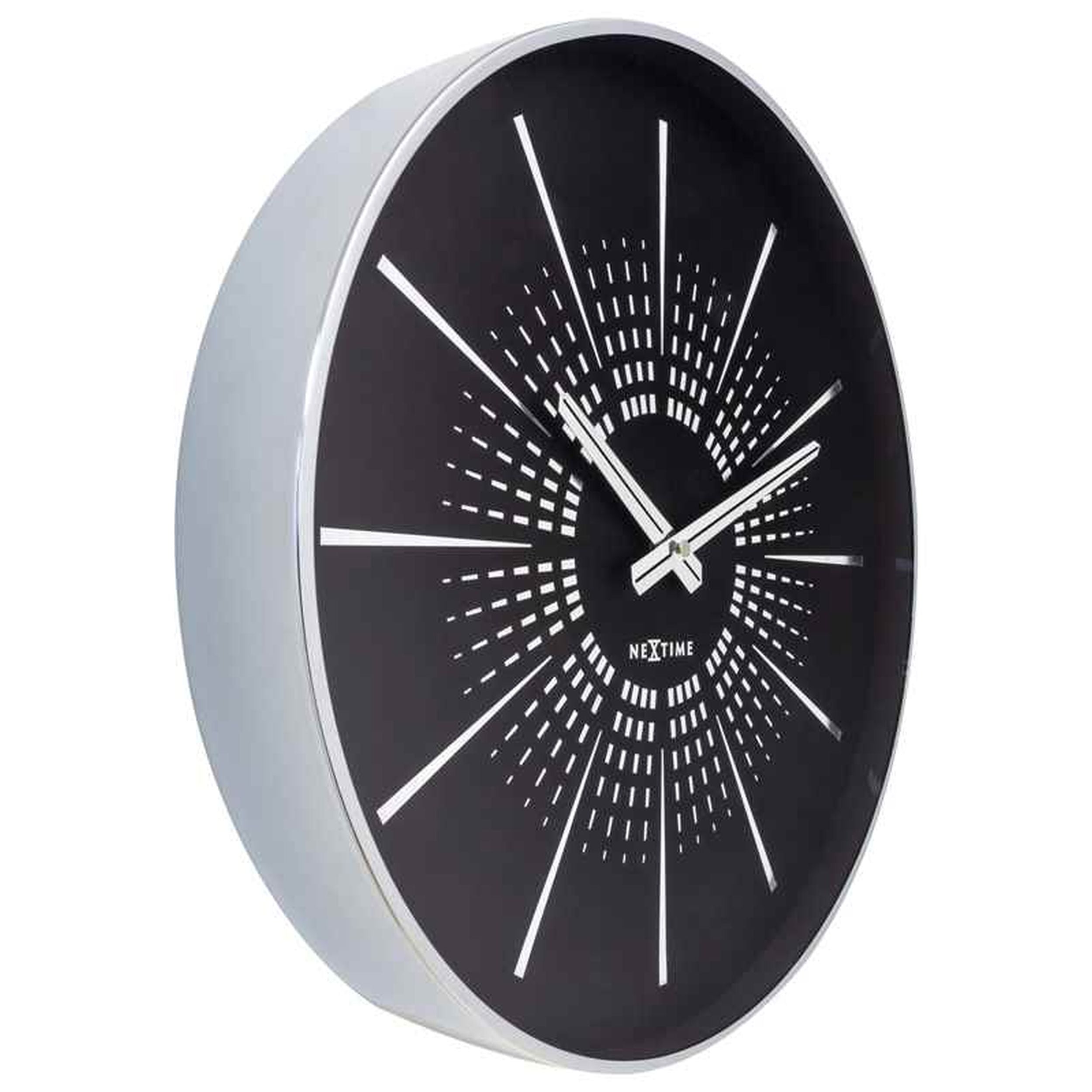 Zegar ścienny Excentric 40 cm czarno-srebrny
