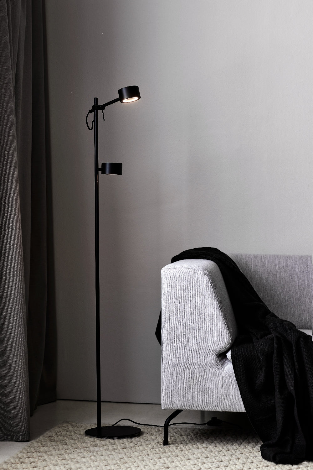 Lampa podłogowa Clyde x2 czarna