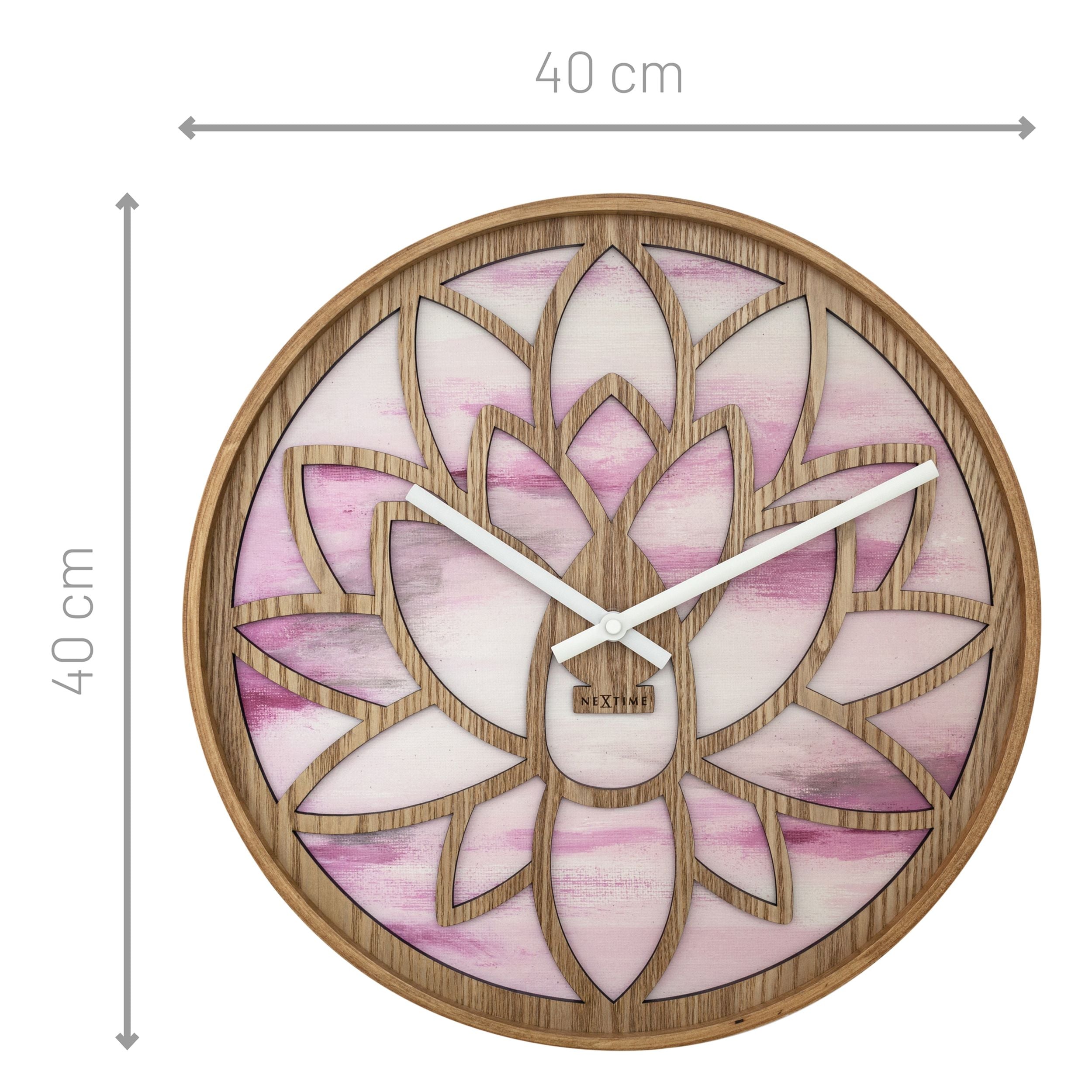 Zegar ścienny Lotus 40 cm różowo-brązowy
