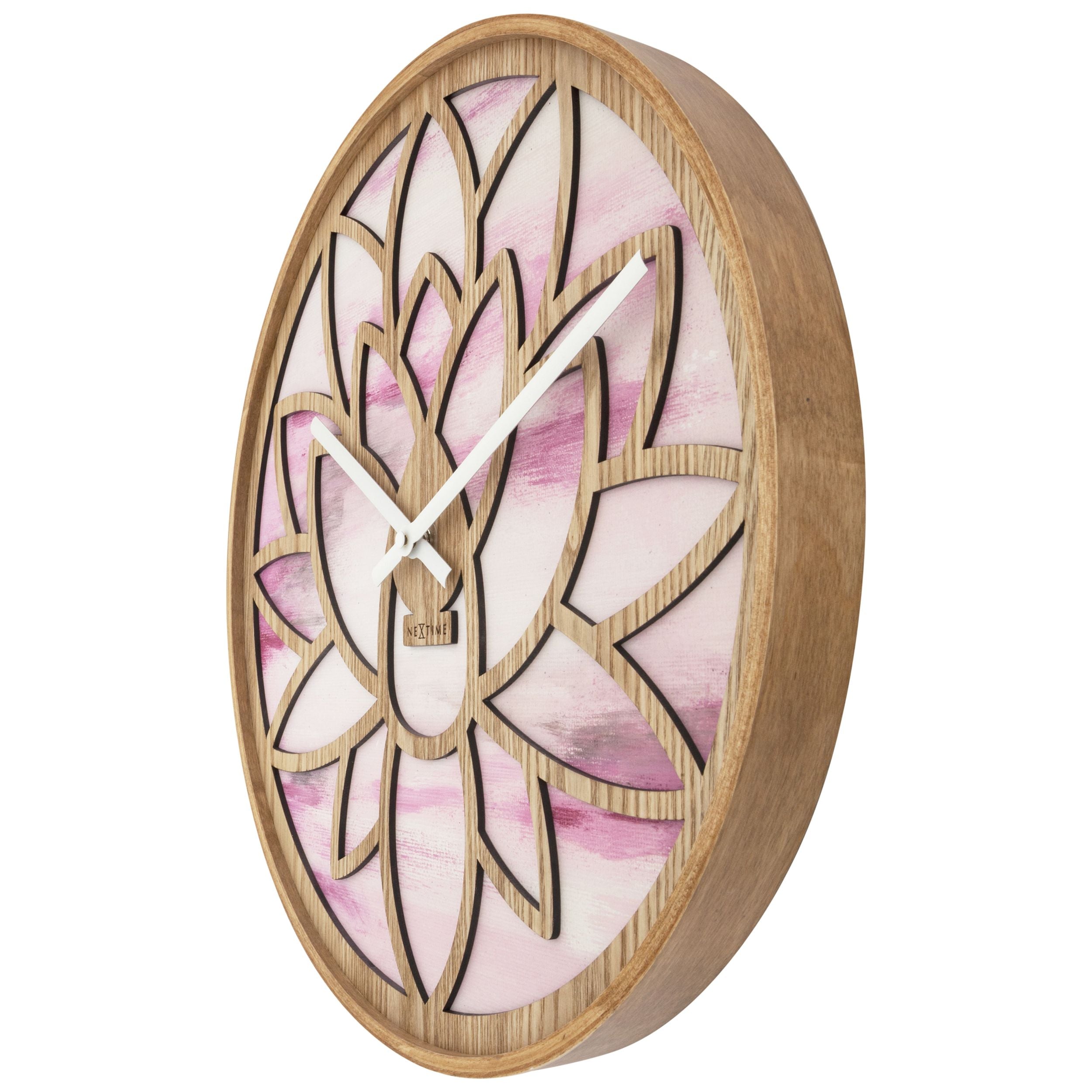 Zegar ścienny Lotus 40 cm różowo-brązowy