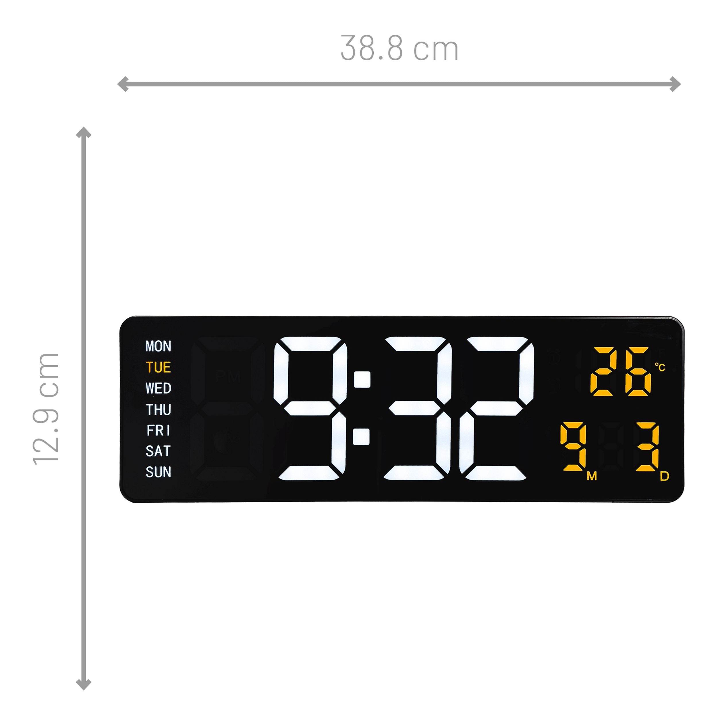 Zegar ścienny Super Digi 39x13 cm czarny