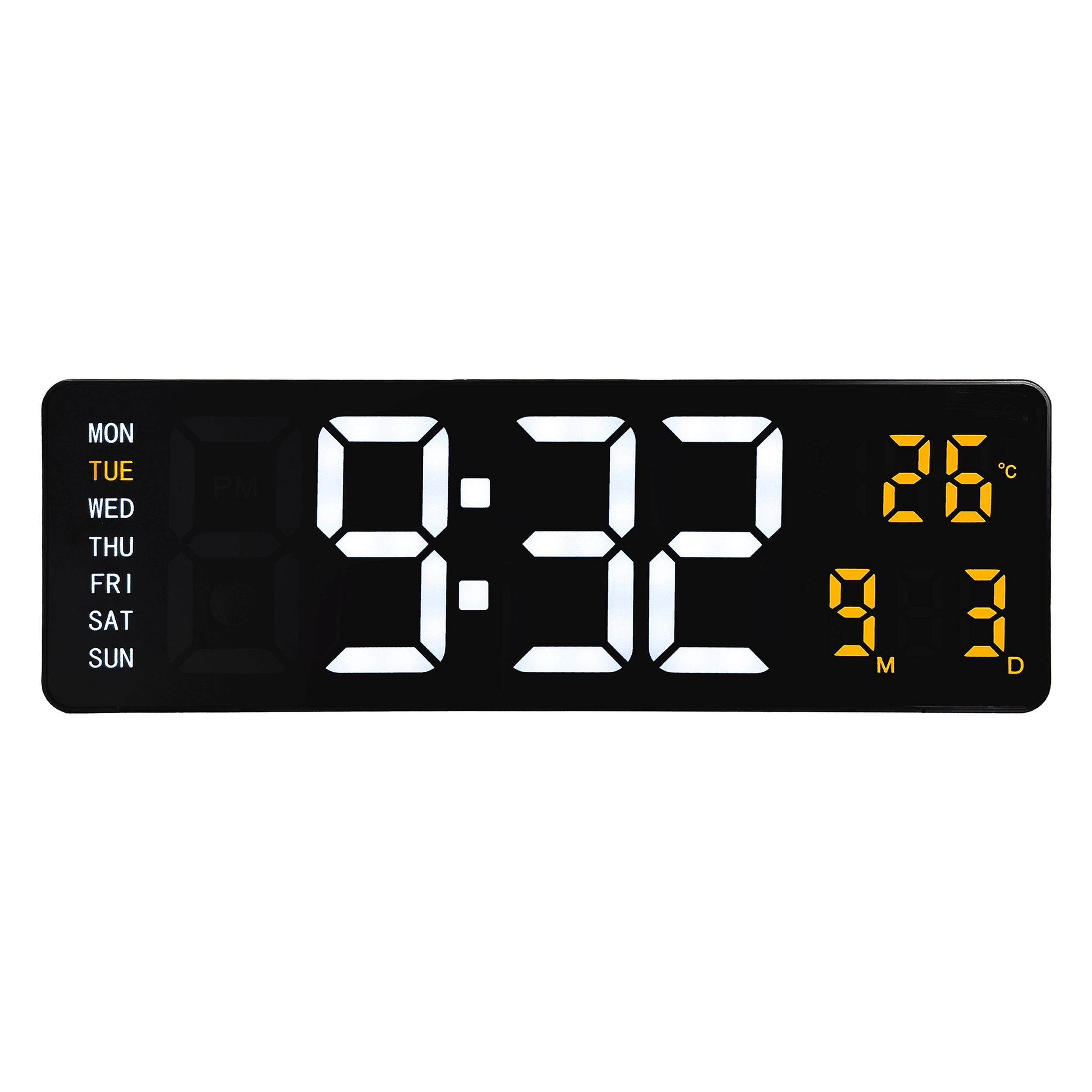 Zegar ścienny Super Digi 39x13 cm czarny