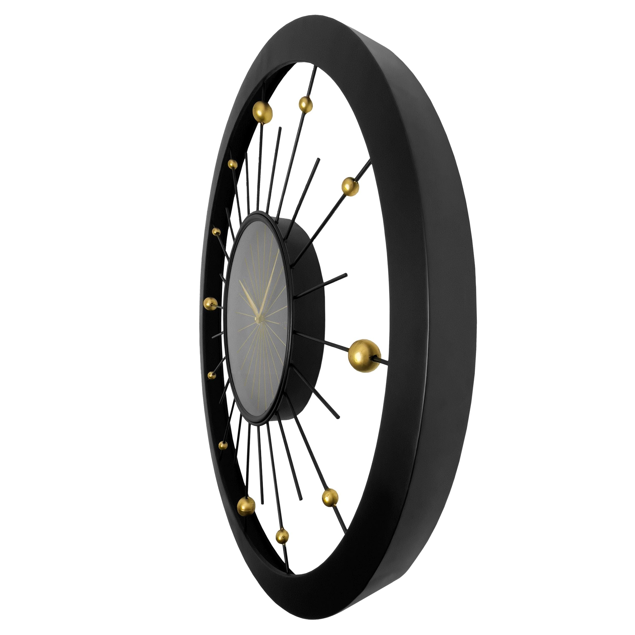 Zegar ścienny Orbit 90 cm czarno-złoty