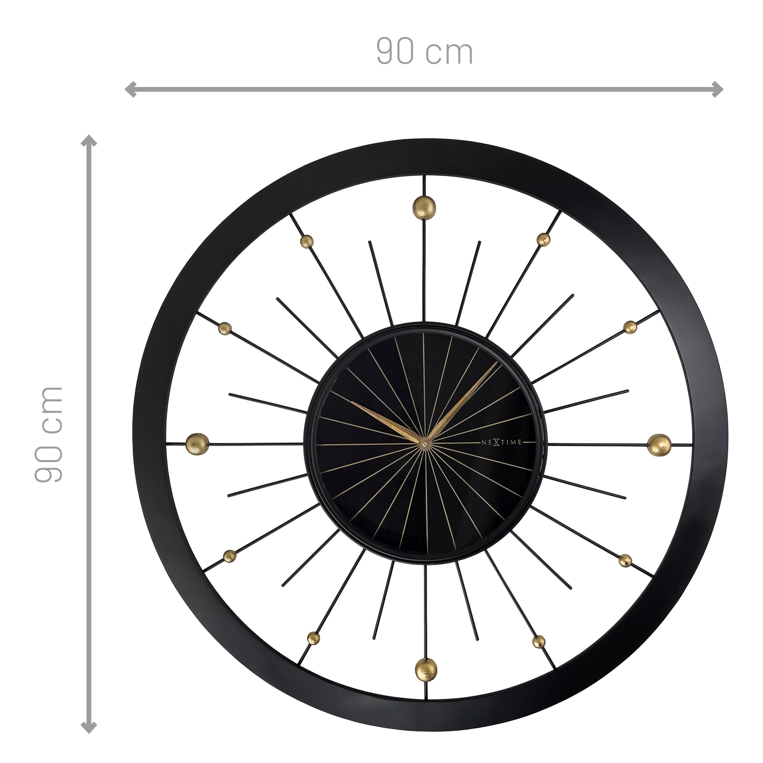 Zegar ścienny Orbit 90 cm czarno-złoty