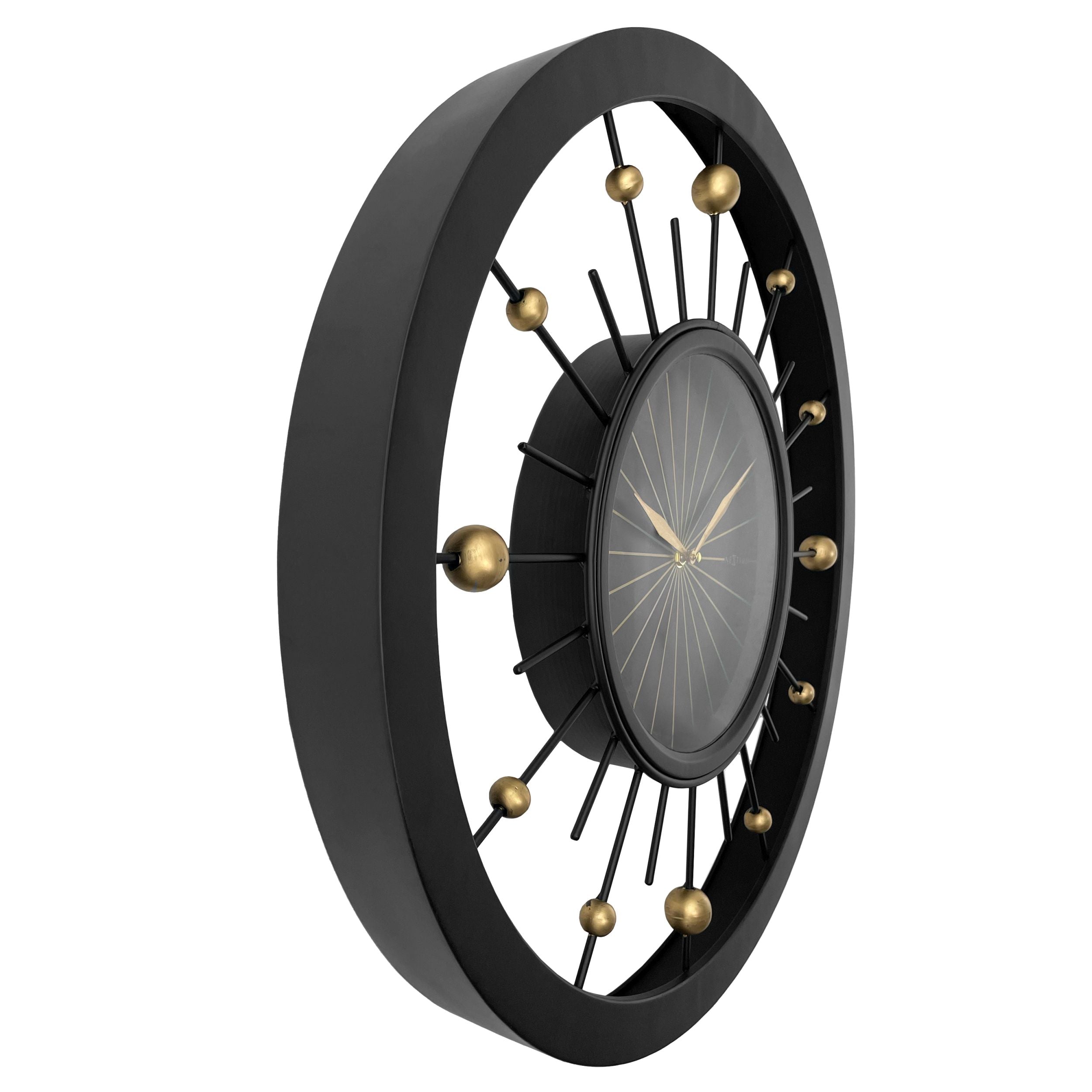 Zegar ścienny Orbit 60 cm czarno-złoty