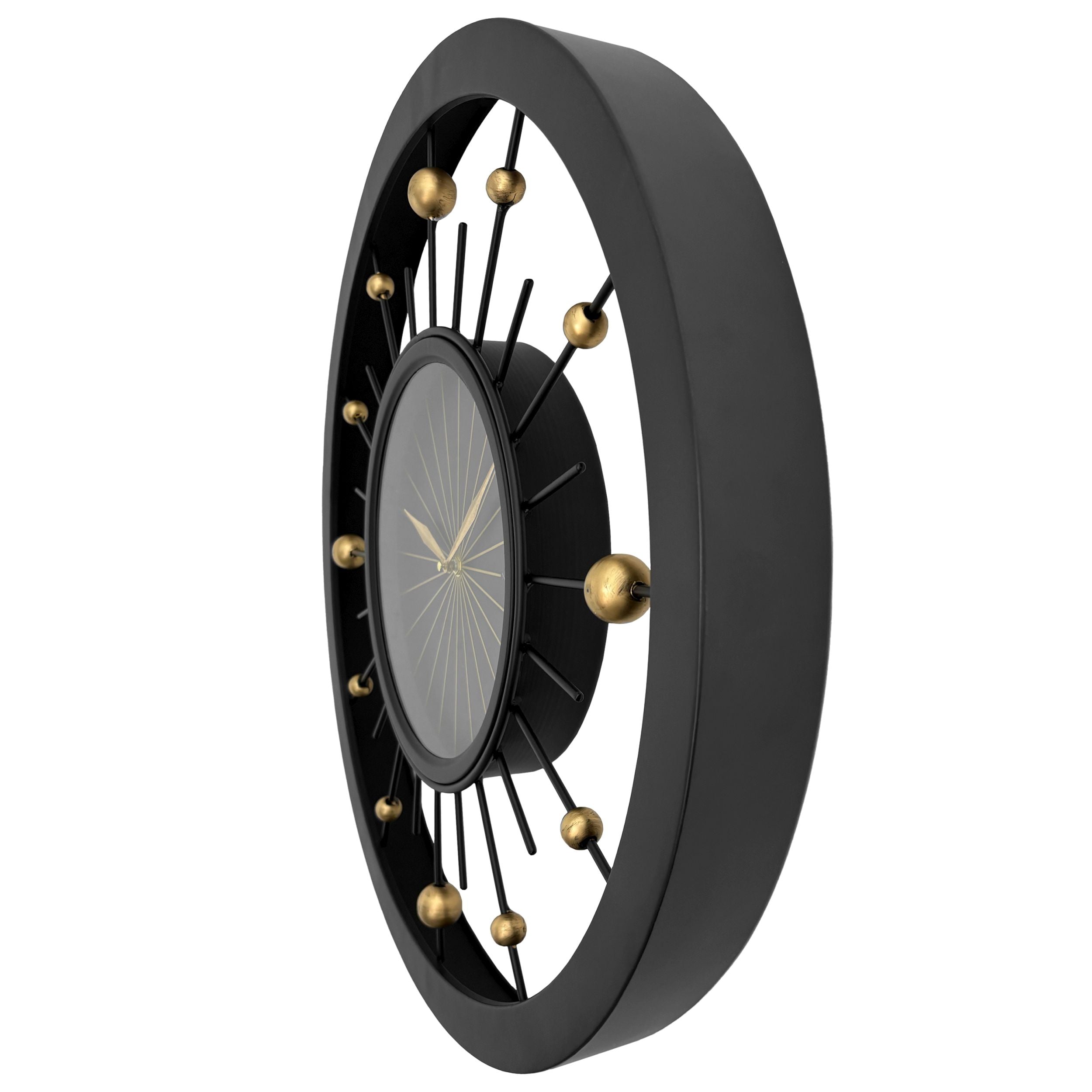Zegar ścienny Orbit 60 cm czarno-złoty