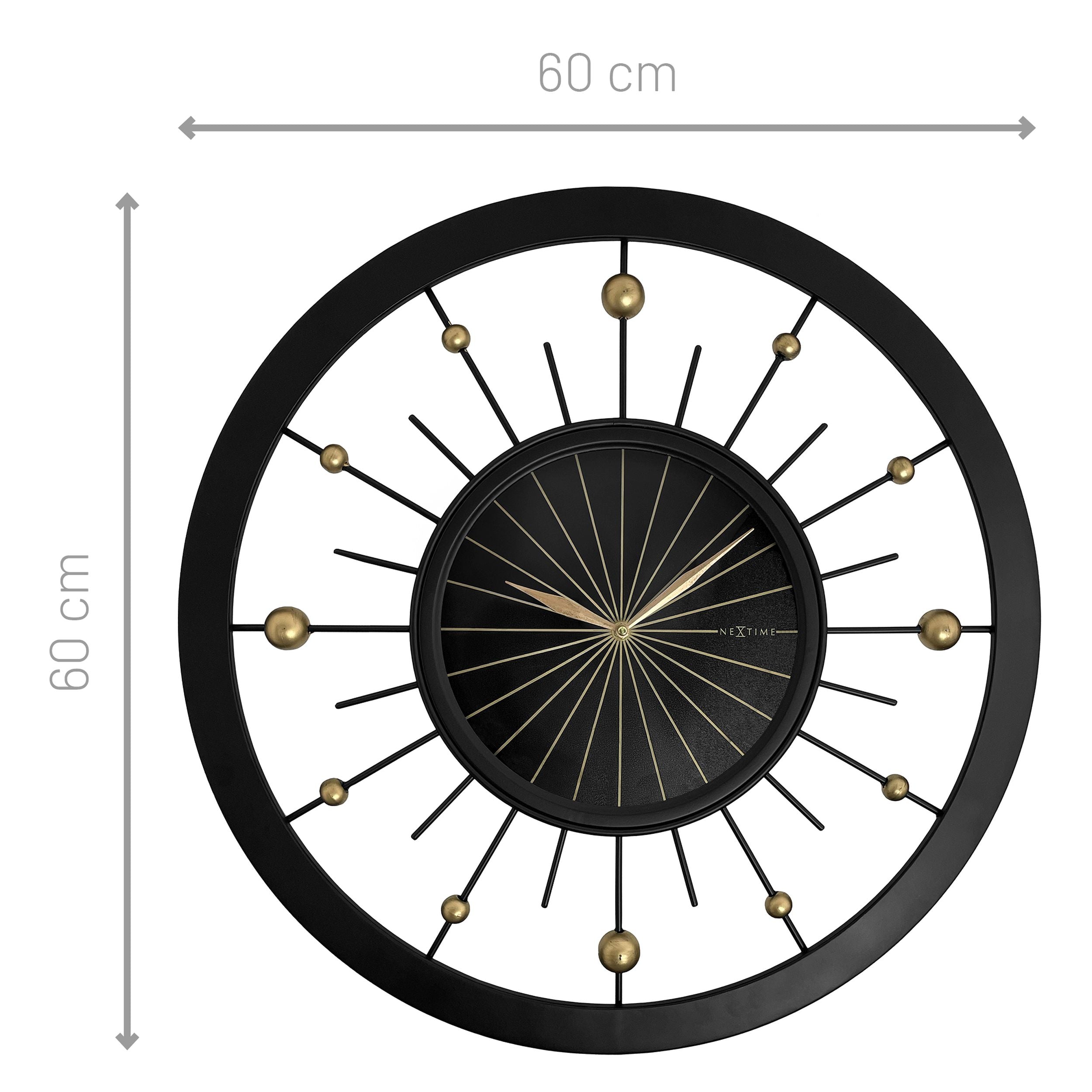 Zegar ścienny Orbit 60 cm czarno-złoty