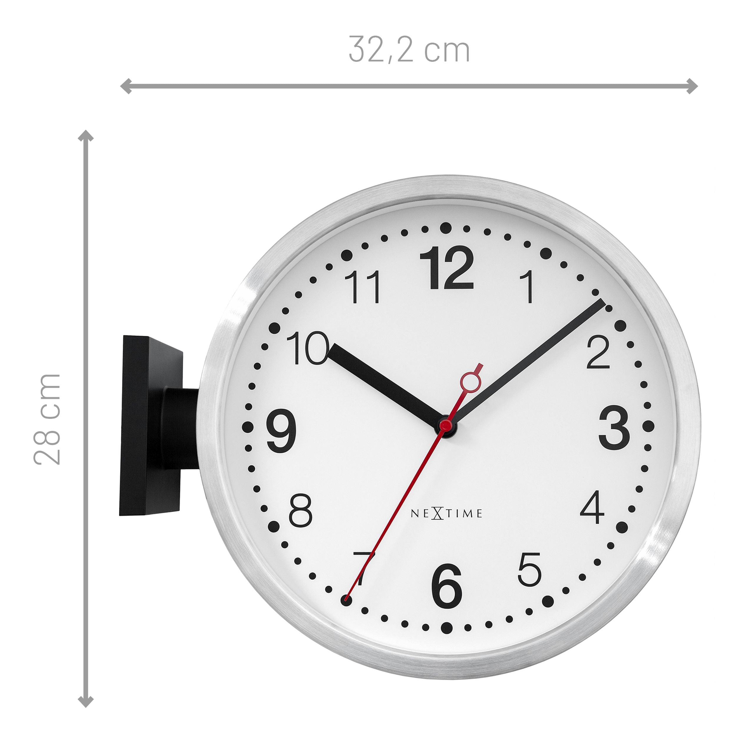 Zegar ścienny Double Small 28 cm biało-czarny