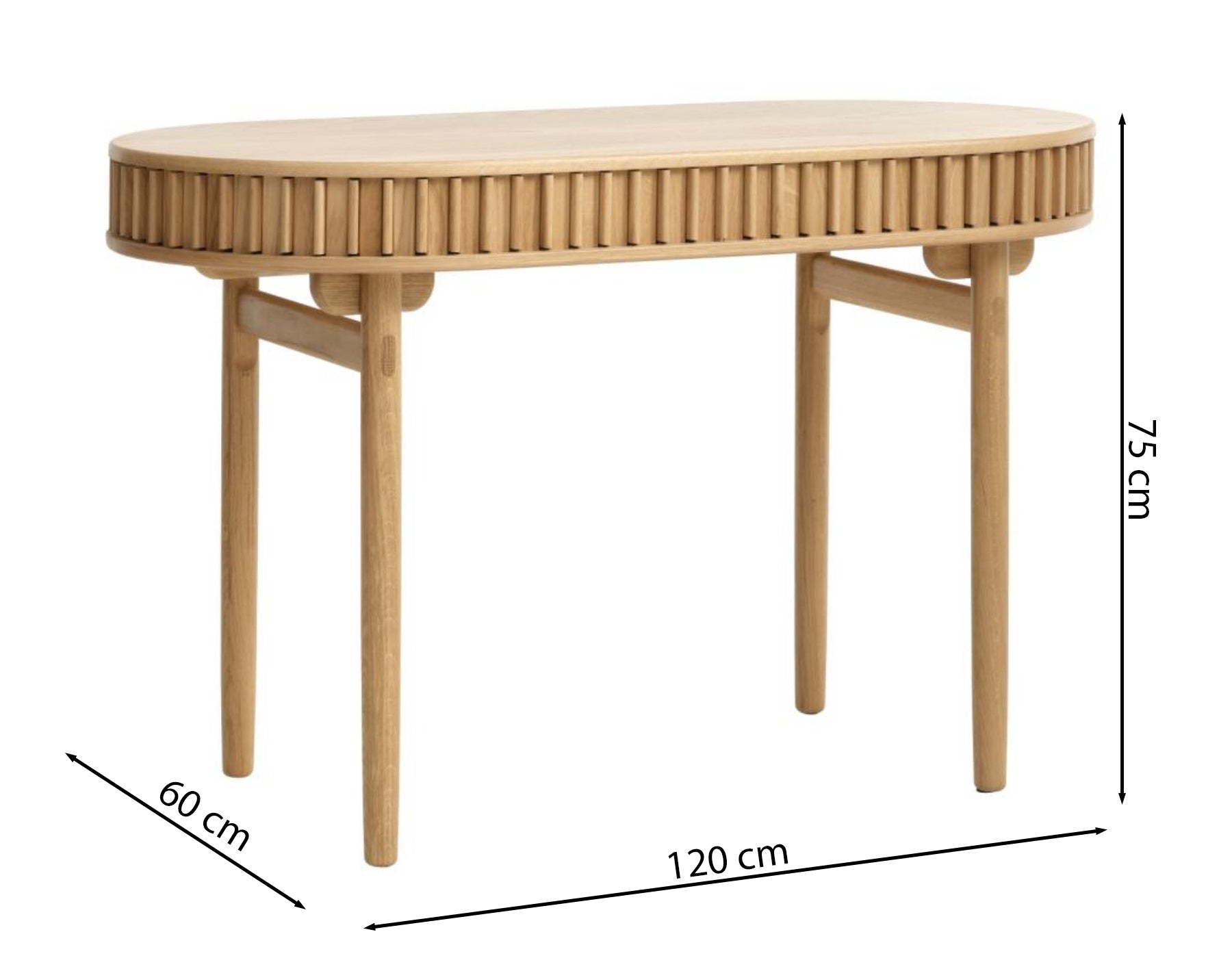 Biurko Yoffers 120x60 cm lamele dąb naturalny