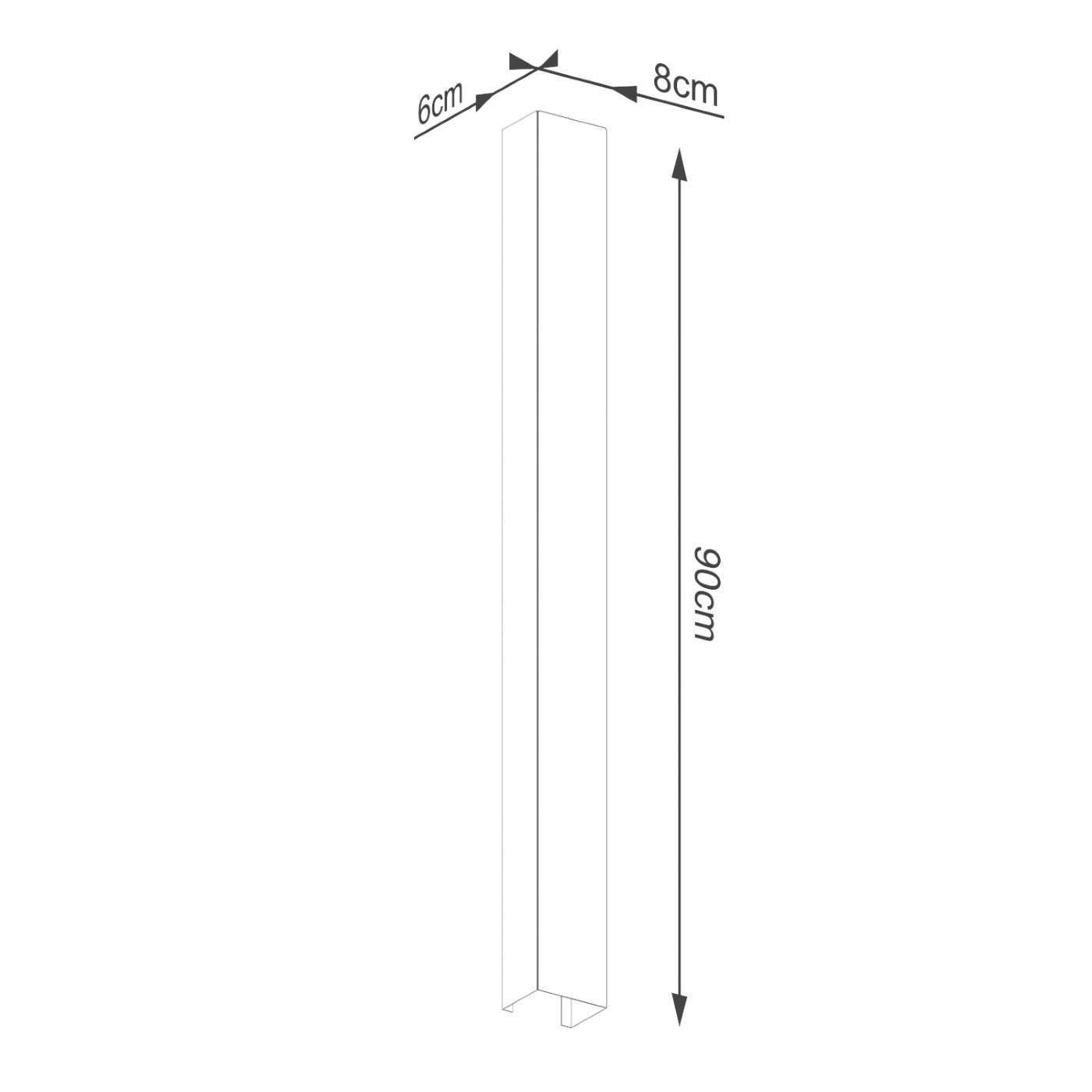 Kinkiet Freya 90 cm ochra czerwona