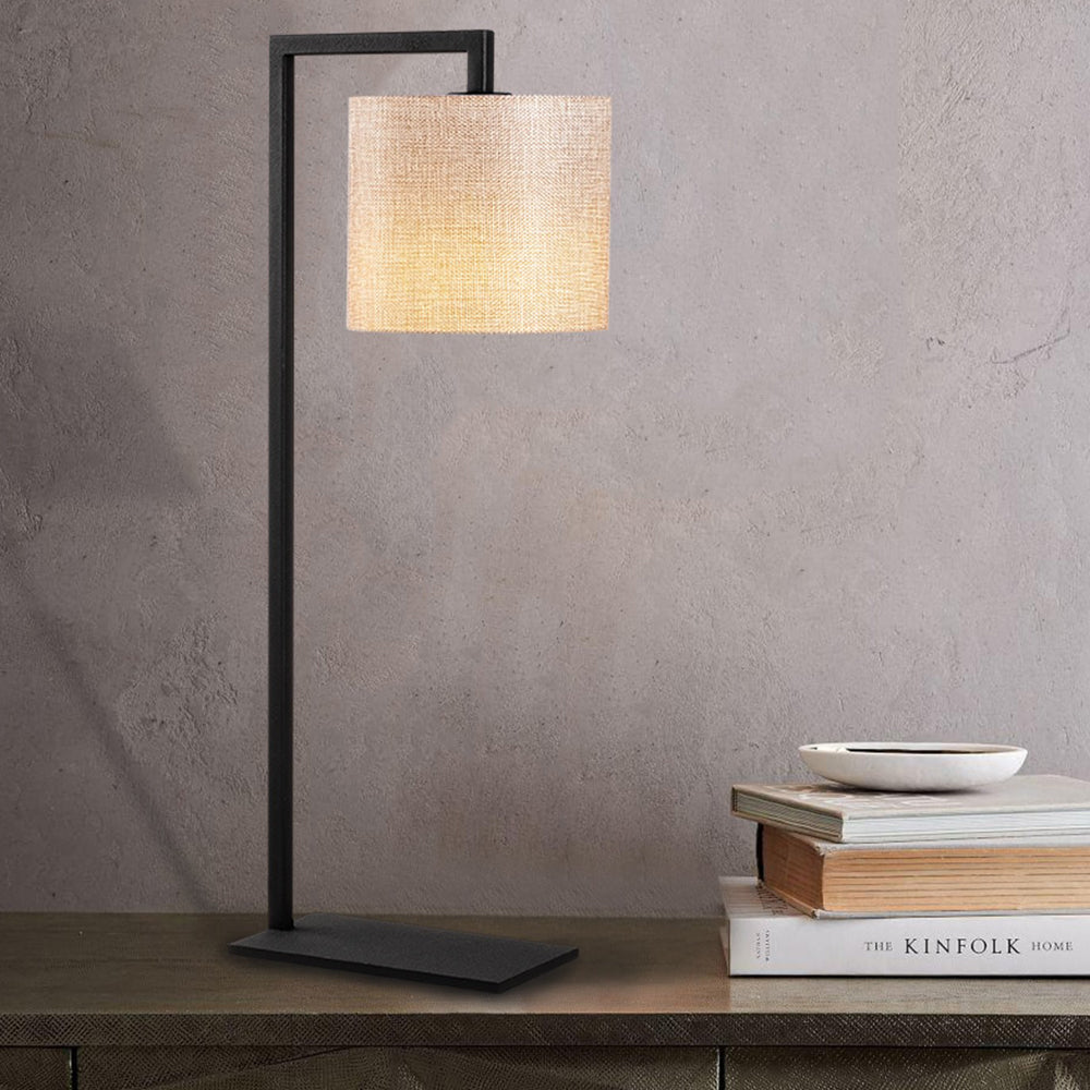 Lampa stołowa Gicanna klasyczna średnica 20 cm kremowa/czarna