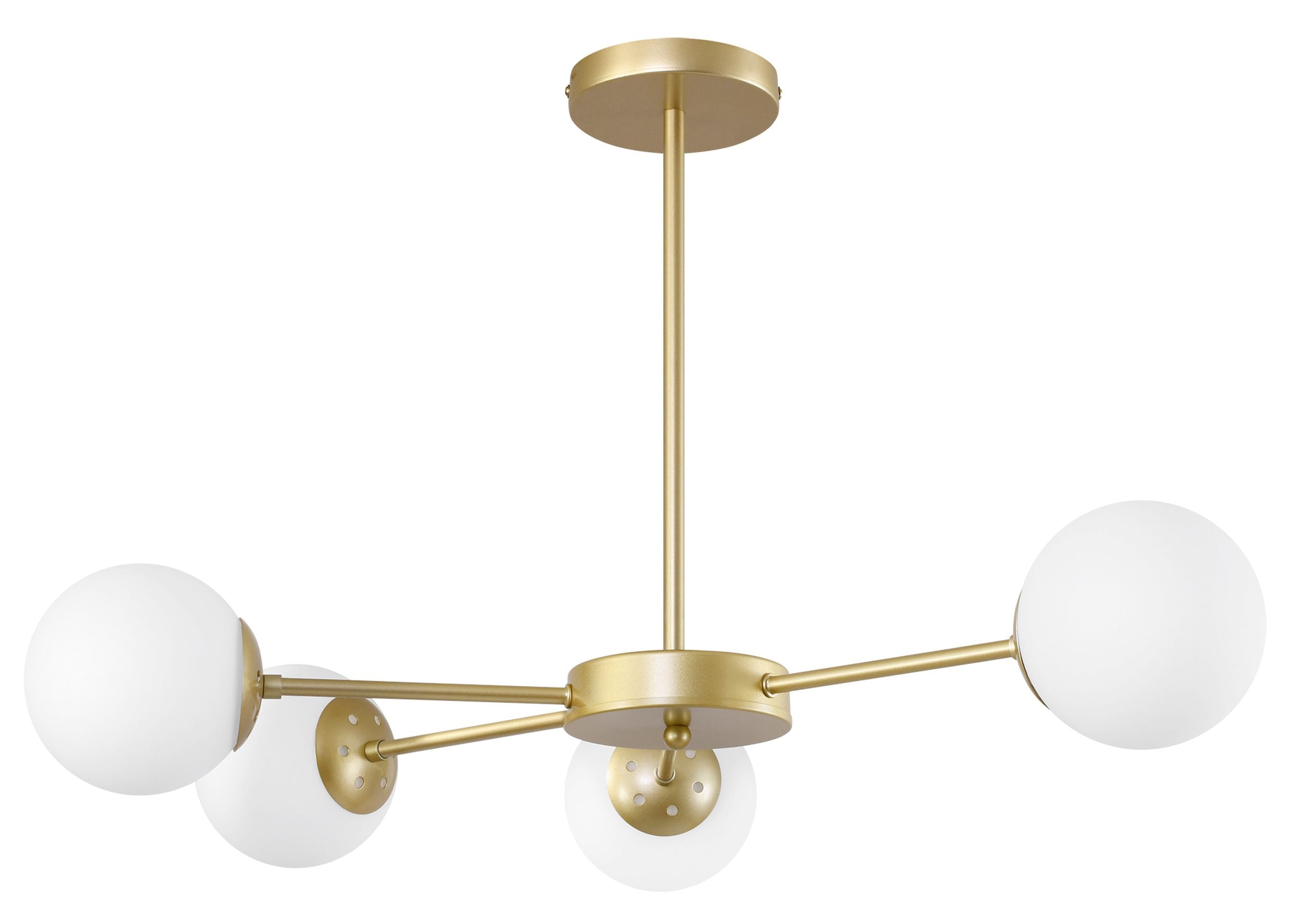 Lampa wisząca Mati x4 złota z białymi kloszami