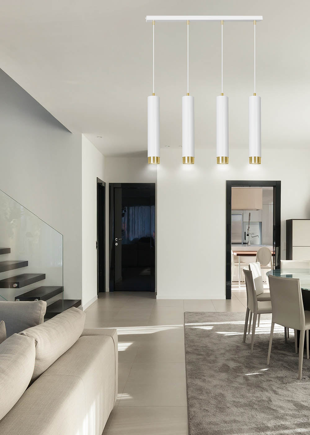 Lampa wisząca Morcone biała x4