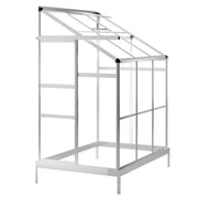 Szklarnia ogrodowa  aluminiowa poliwęglanowa 2,3 m2 trzysekcyjna z fundamentem 124x185 cm srebrna