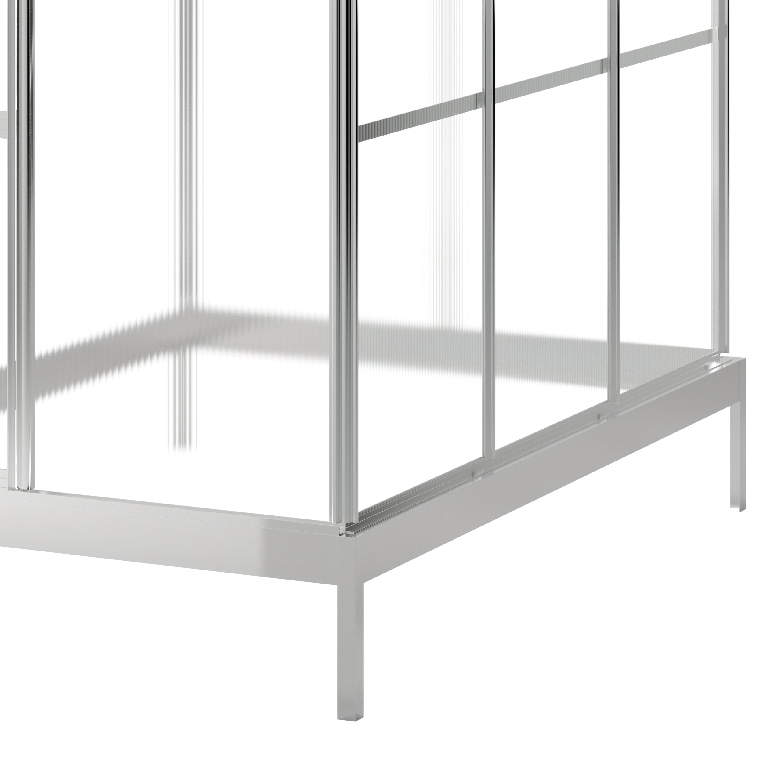 Szklarnia ogrodowa  aluminiowa poliwęglanowa 2,3 m2 trzysekcyjna z fundamentem 124x185 cm srebrna