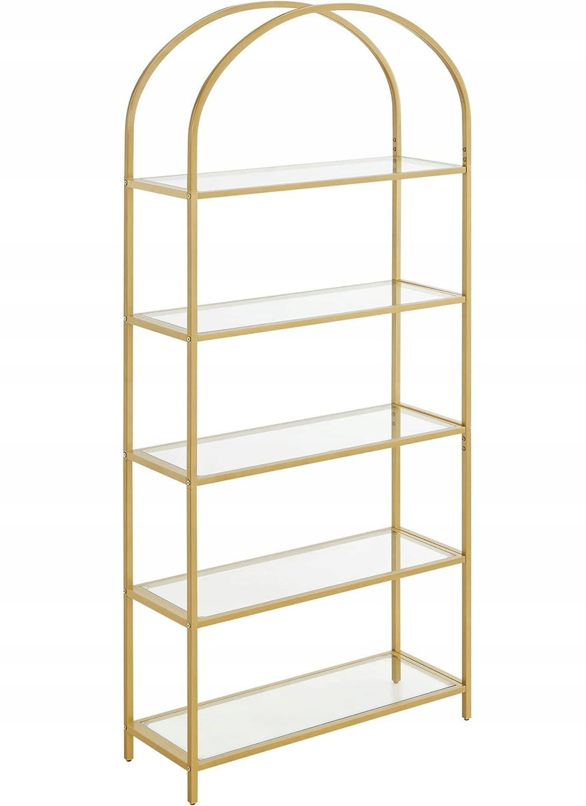 Regał otwarty Asheat z pięcioma półkami złoty