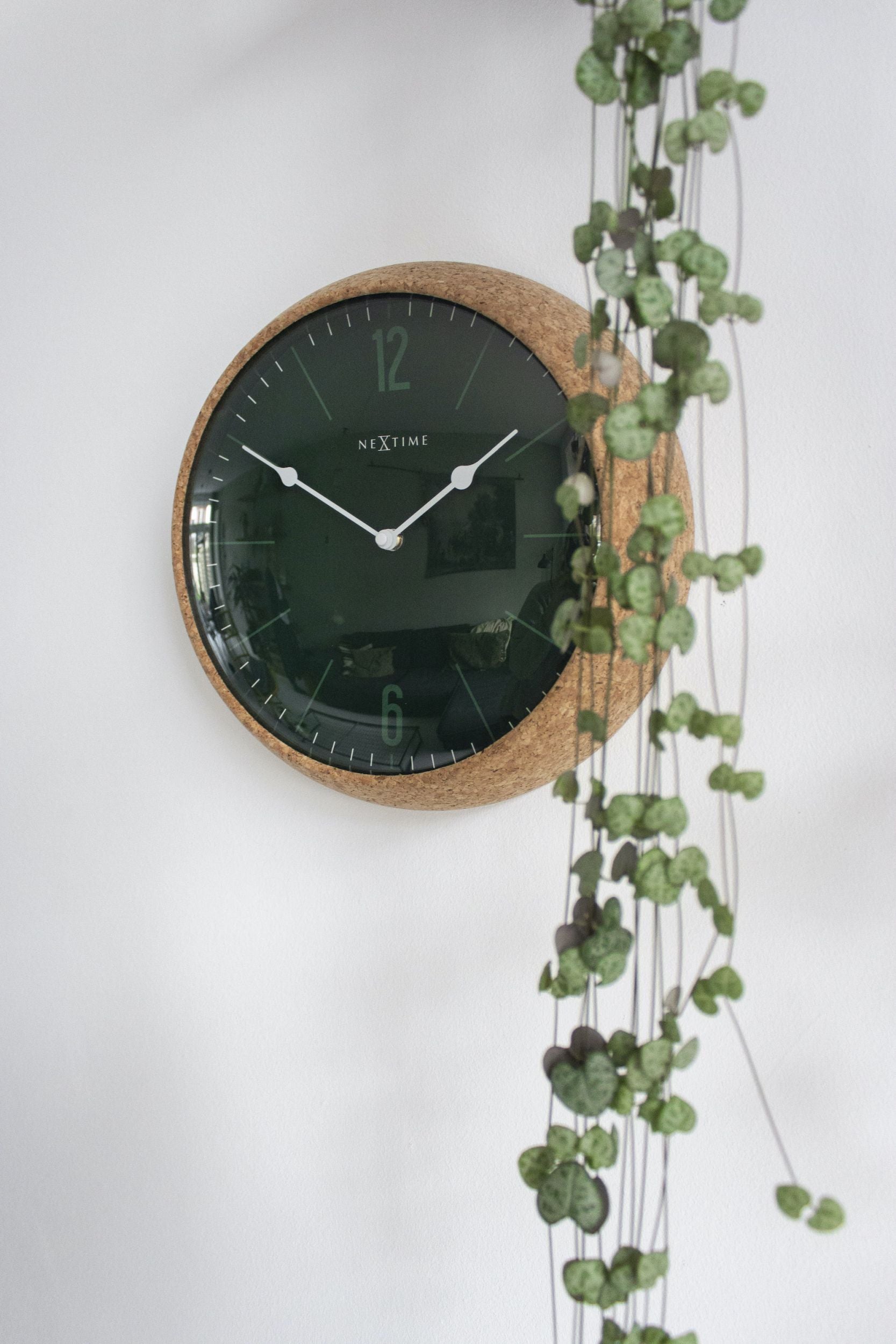 Zegar ścienny Cork 30 cm zielono-brązowy