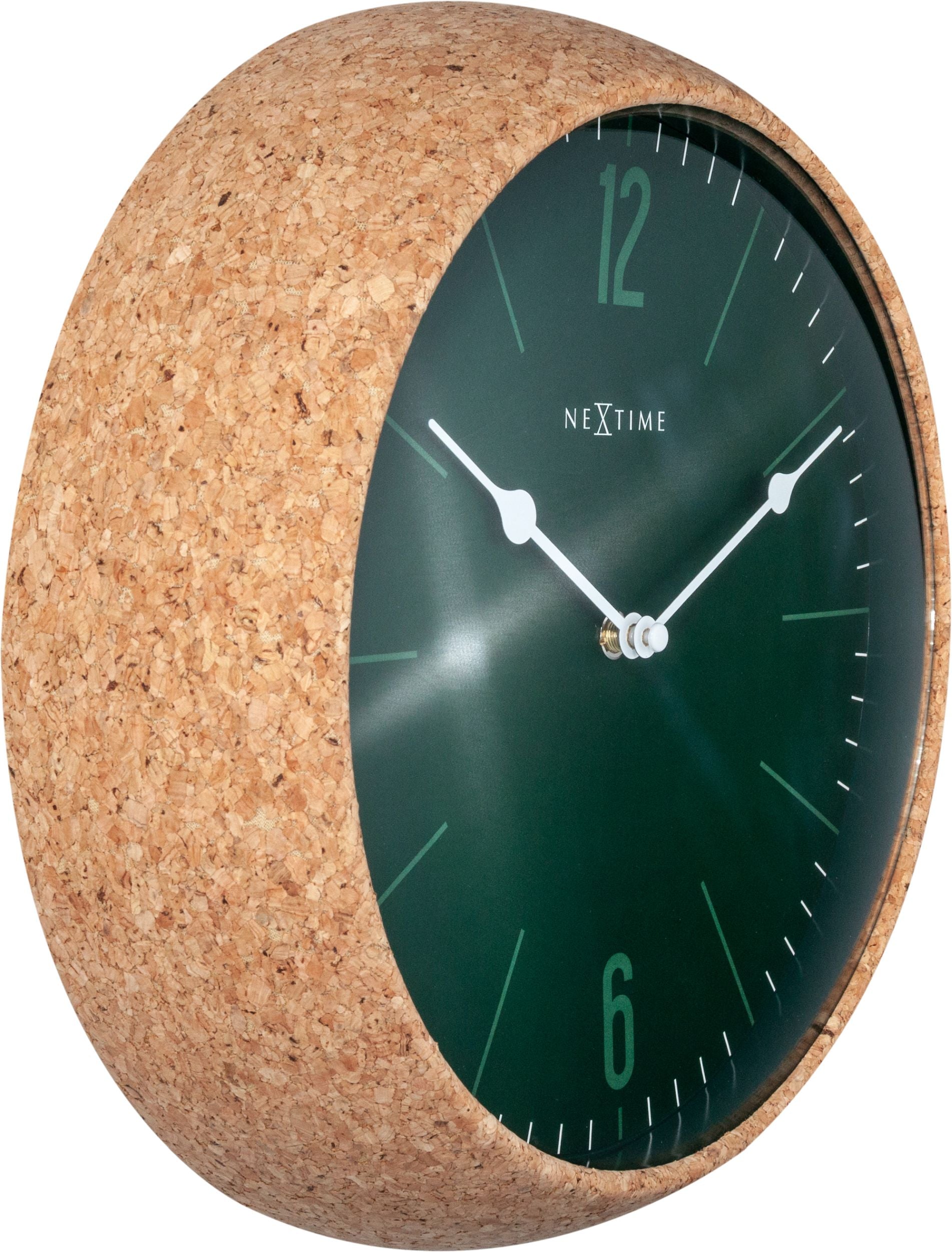 Zegar ścienny Cork 30 cm zielono-brązowy