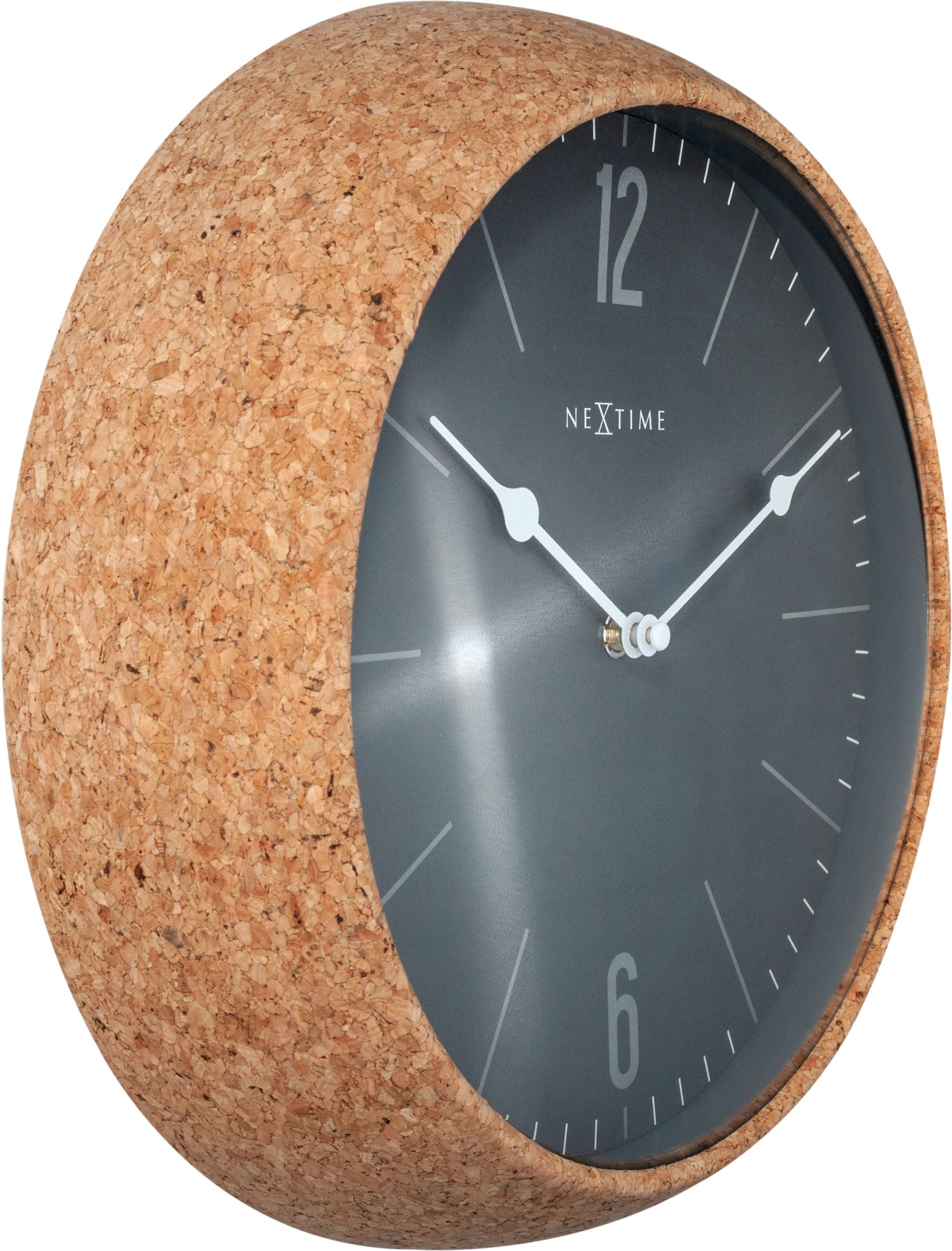 Zegar ścienny Cork 30 cm czarno-brązowy