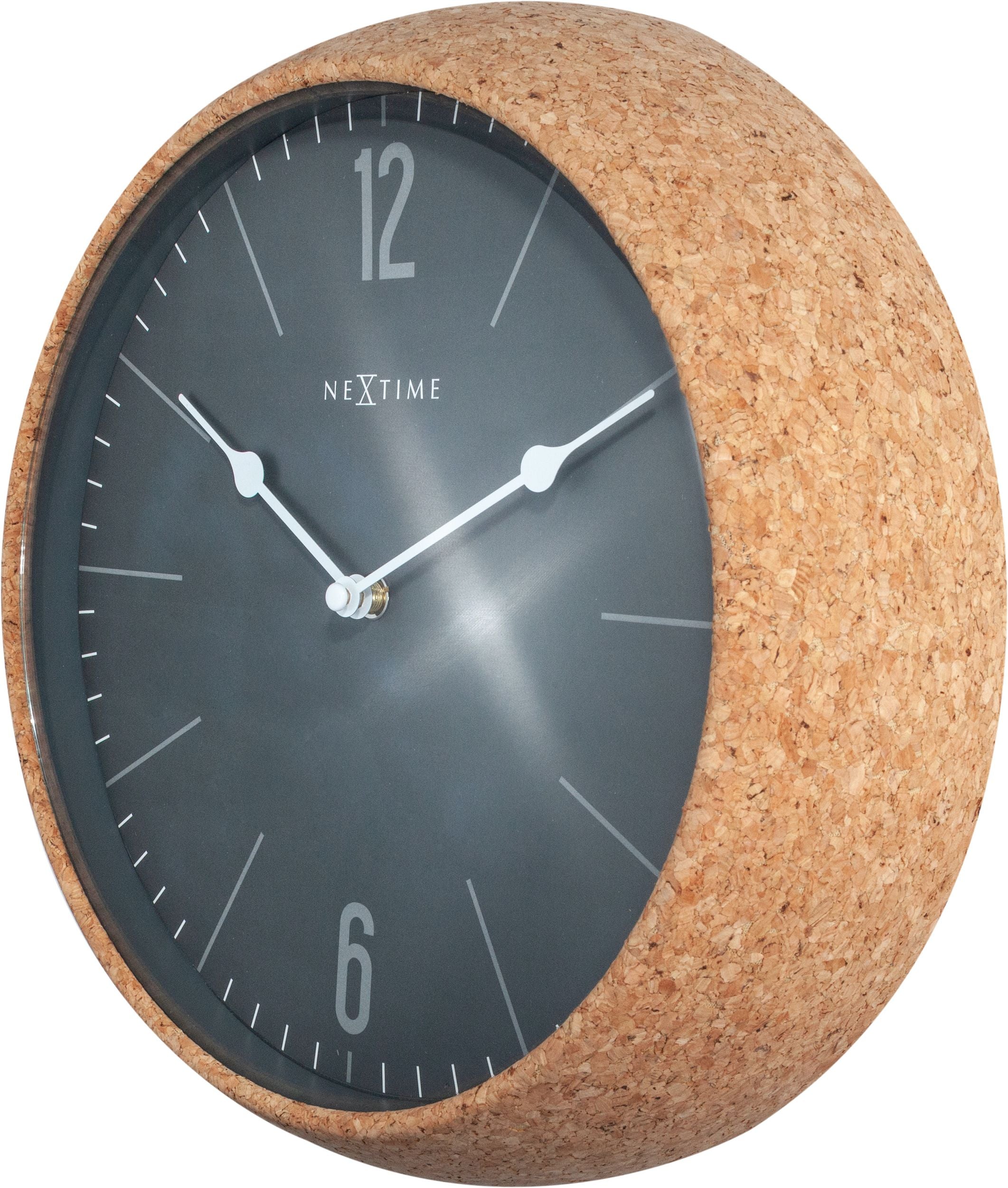 Zegar ścienny Cork 30 cm czarno-brązowy