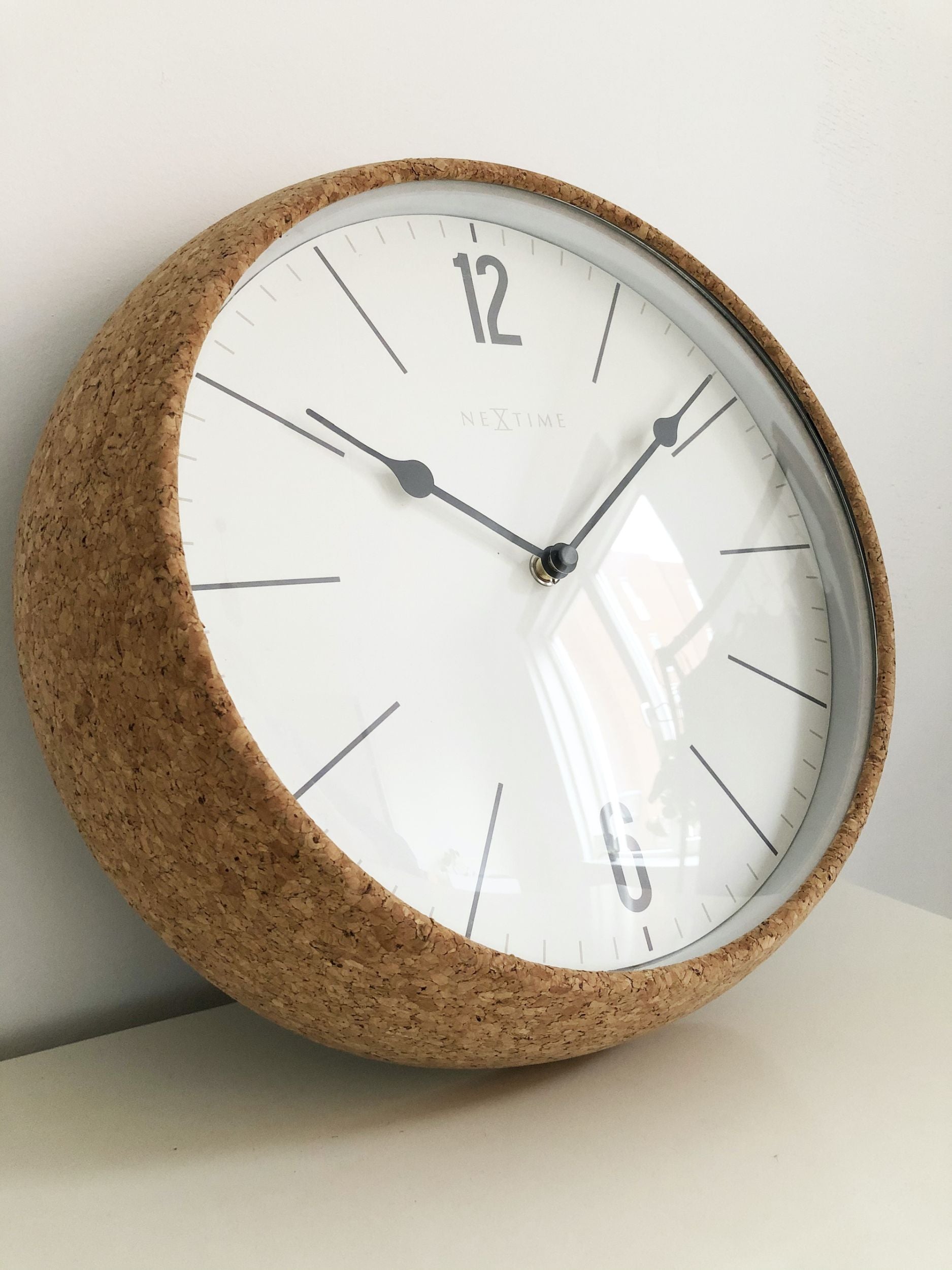 Zegar ścienny Cork 30 cm biało-brązowy