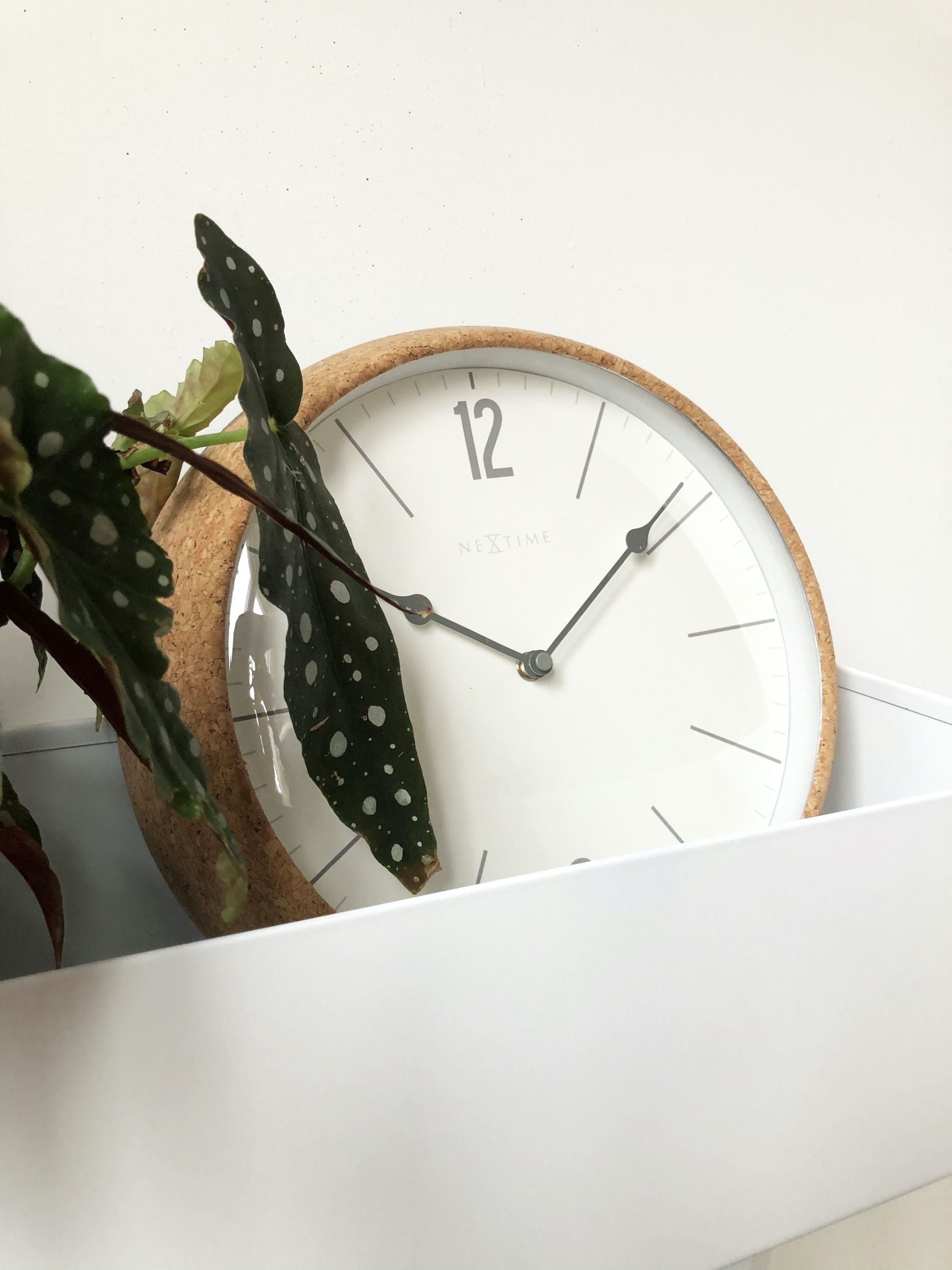 Zegar ścienny Cork 30 cm biało-brązowy