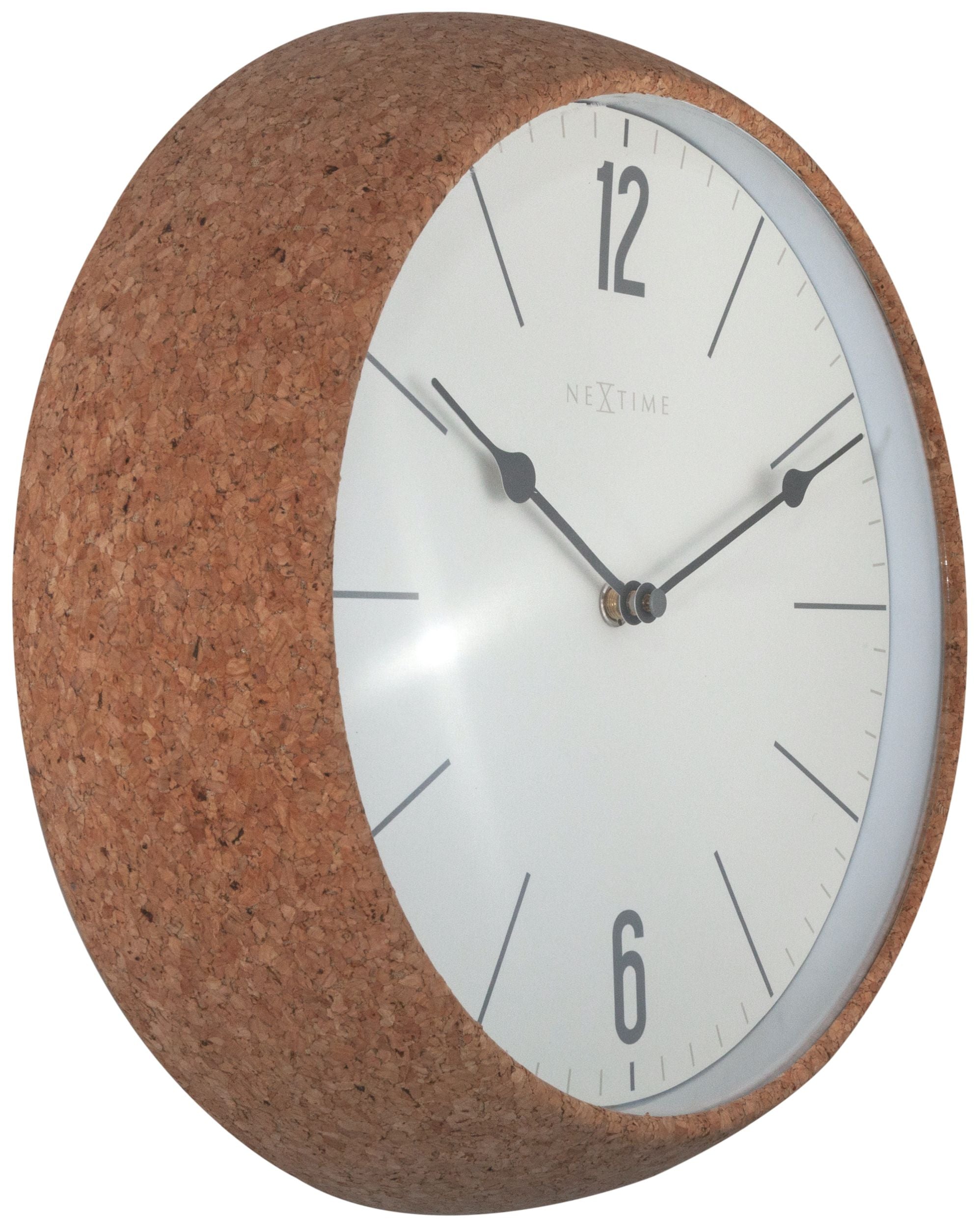 Zegar ścienny Cork 30 cm biało-brązowy