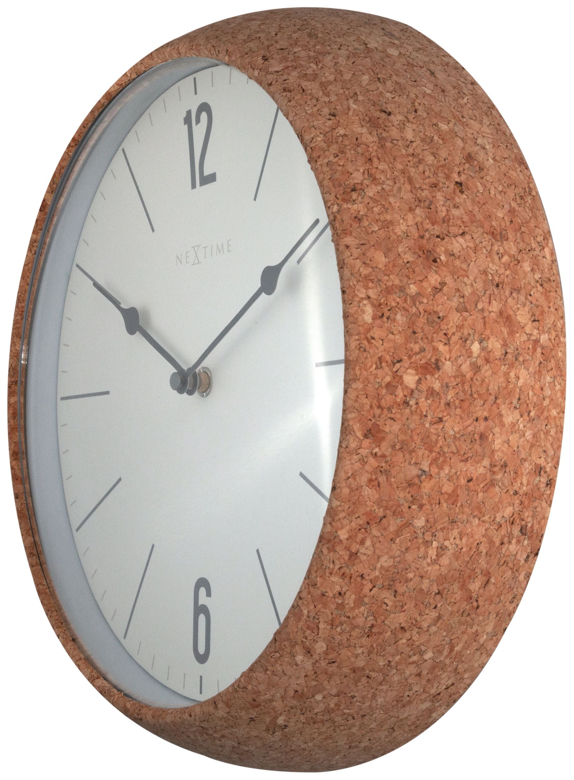 Zegar ścienny Cork 30 cm biało-brązowy