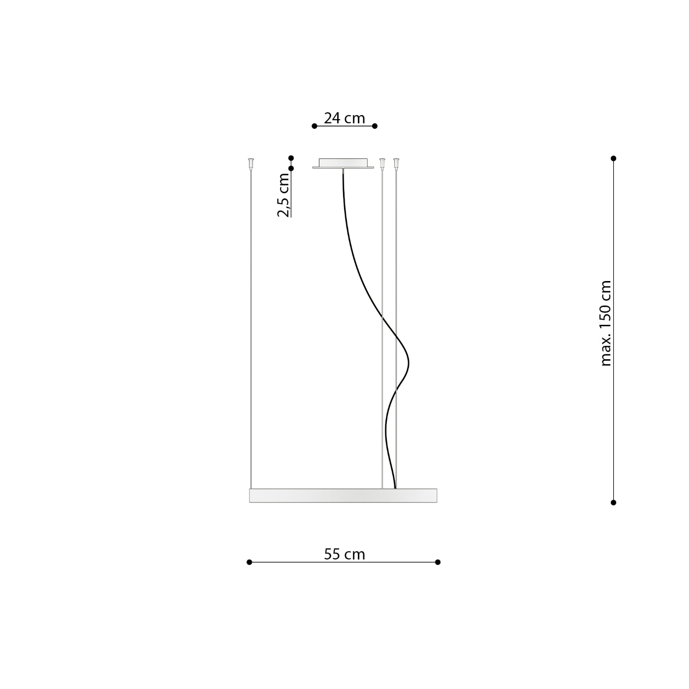 Żyrandol Rio LED 55 cm beżowy 3000K