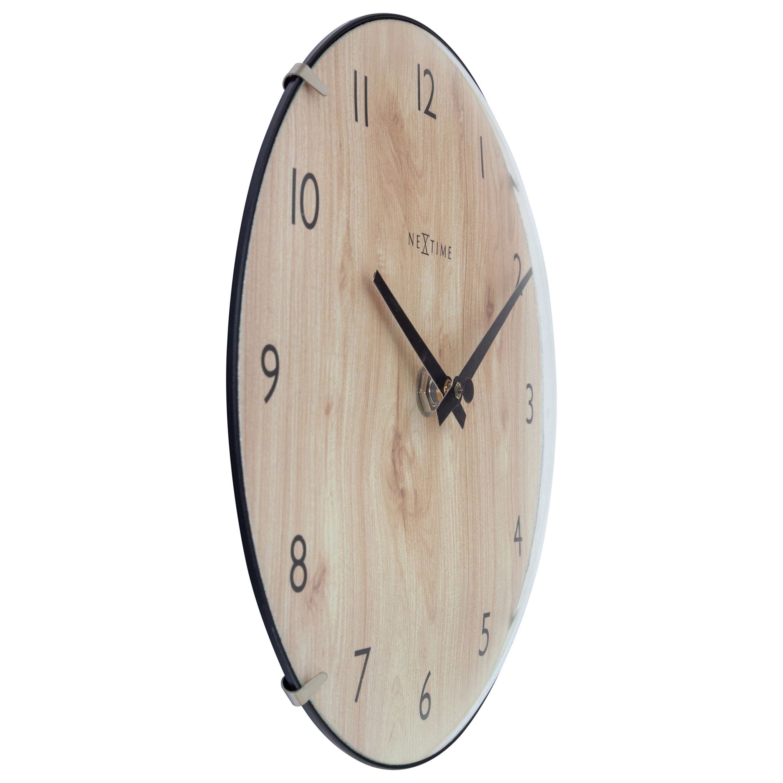 Zegar ścienny Edge Wood 20 cm jasnobrązowy