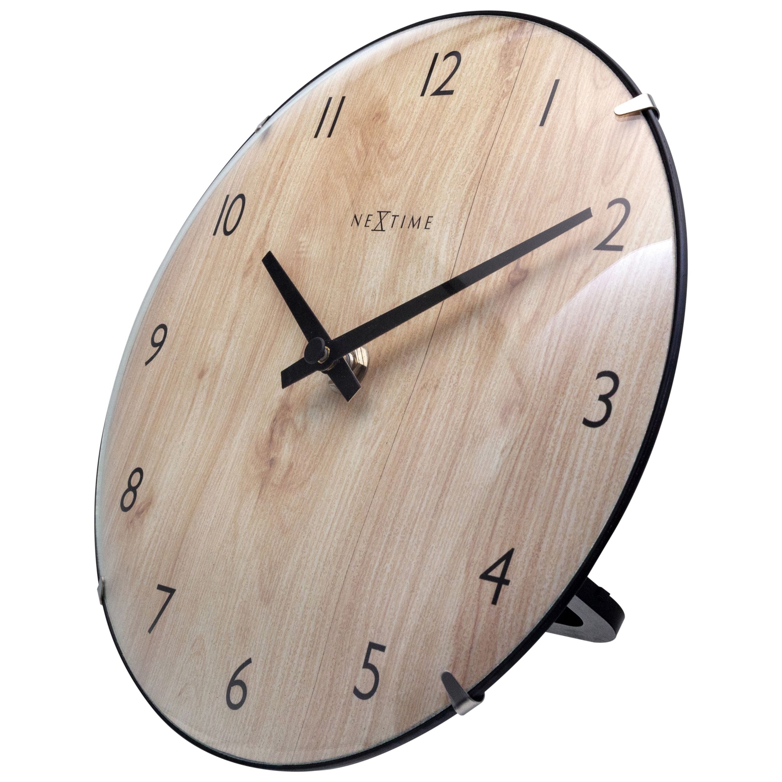 Zegar ścienny Edge Wood 20 cm jasnobrązowy